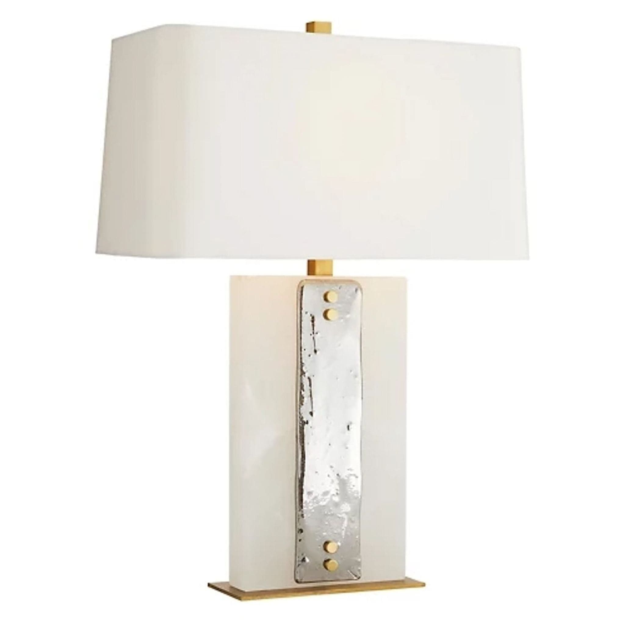 Arteriors Home Uriah Modern White Table Lamp with Metal Accent - Image 1