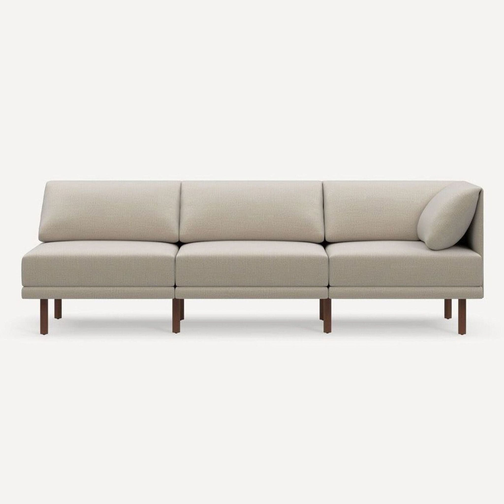 Burrow Range Plus 3-Seat Modern One Arm Sofa in Light Beige - Image 1