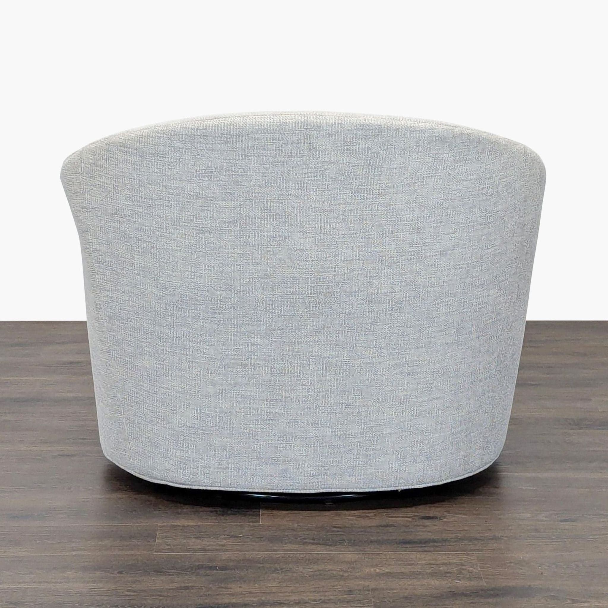 Macy’s Maylah Modern Light Gray Swivel Lounge Chair with Curved Back - Thumbnail 3