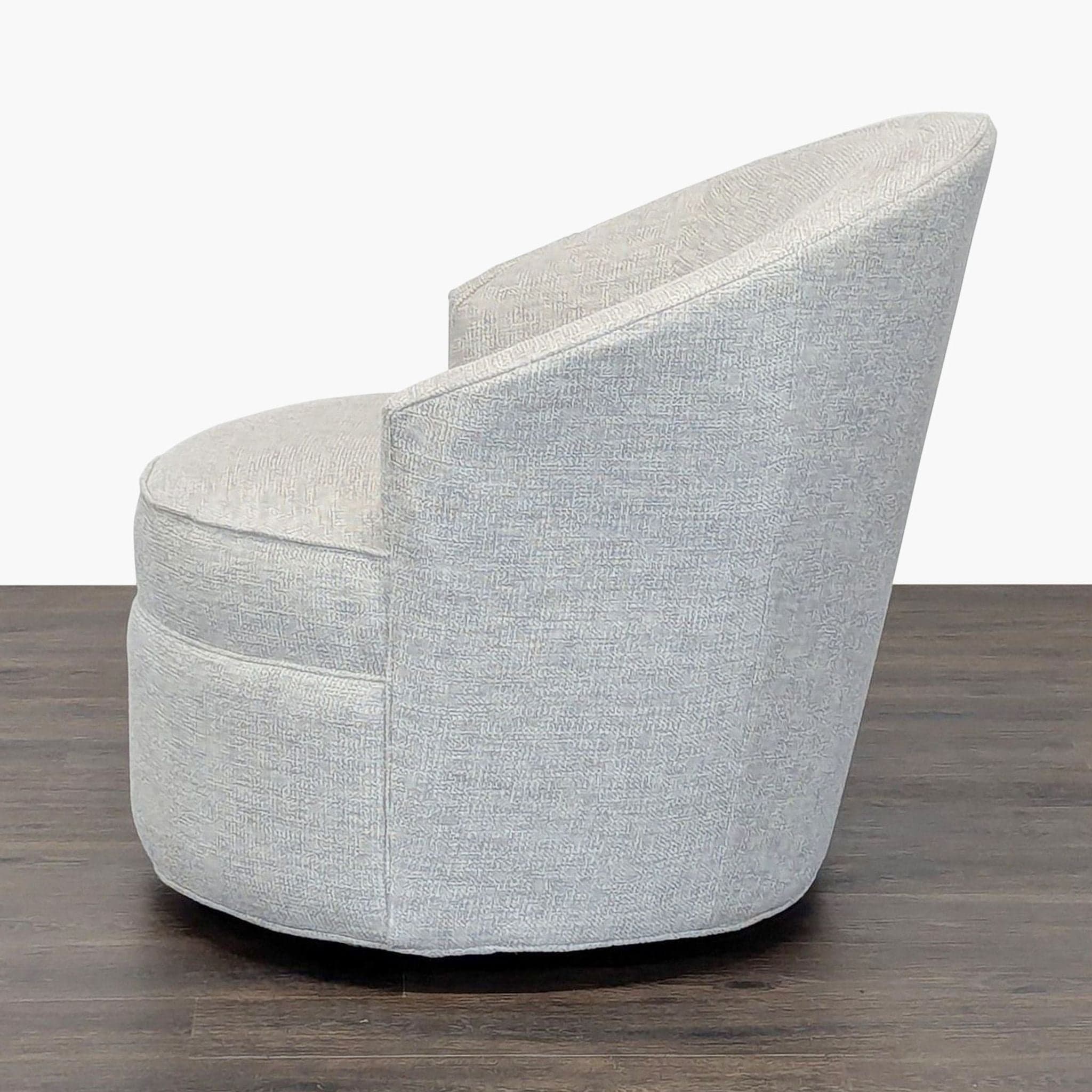 Macy’s Maylah Modern Light Gray Swivel Lounge Chair with Curved Back - Thumbnail 4