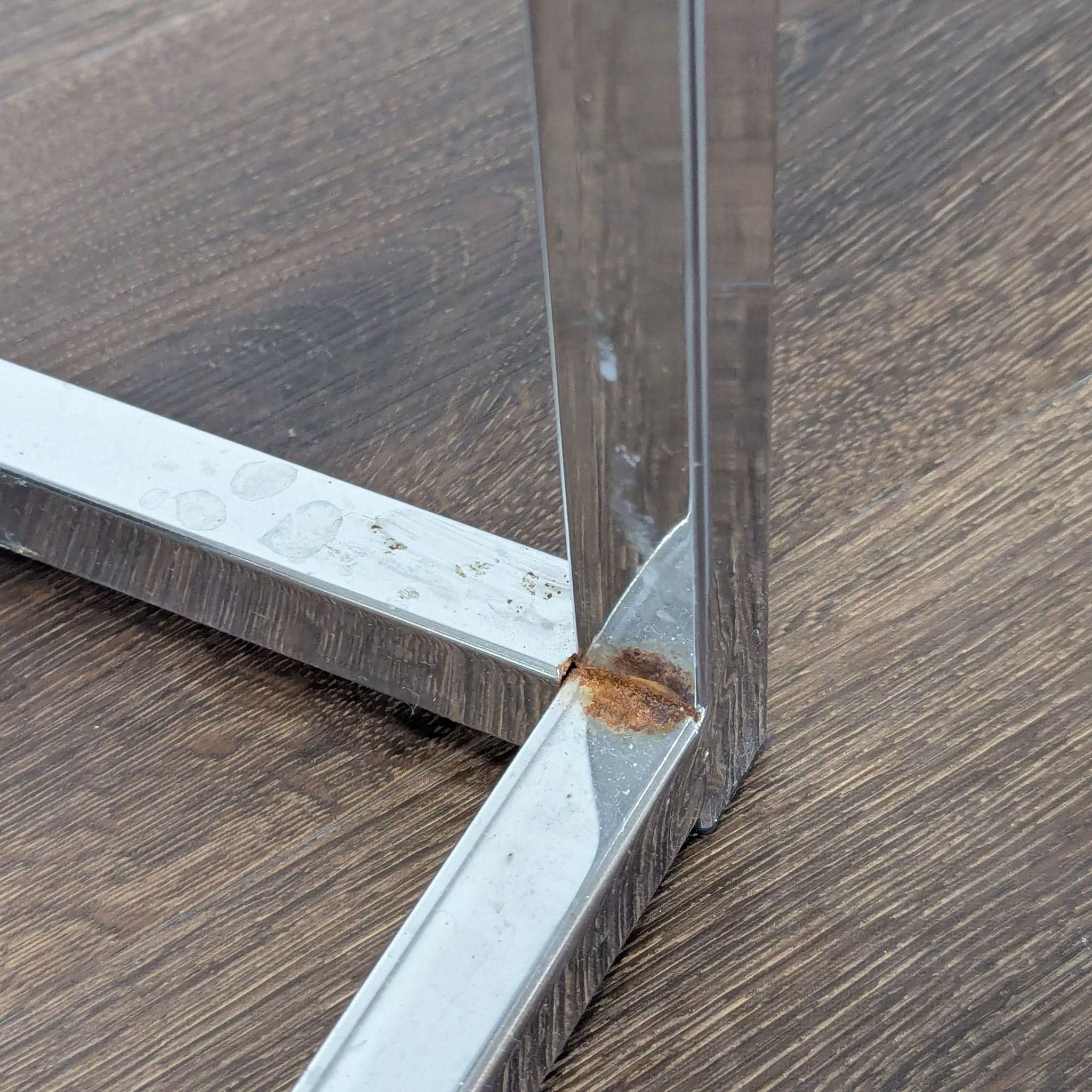 Glass Top End Table on Metal Frame - Thumbnail 3