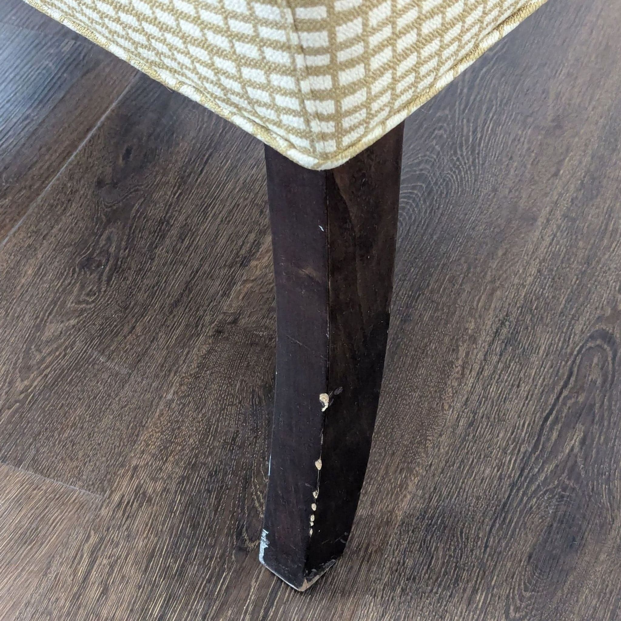 Upholstered Bench on Wood Legs - Thumbnail 4