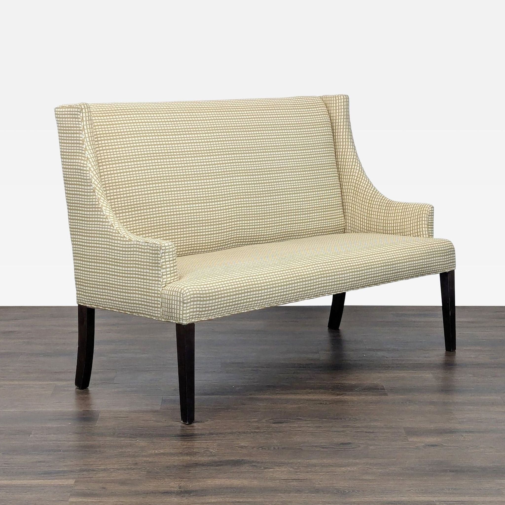 Upholstered Bench on Wood Legs - Thumbnail 6