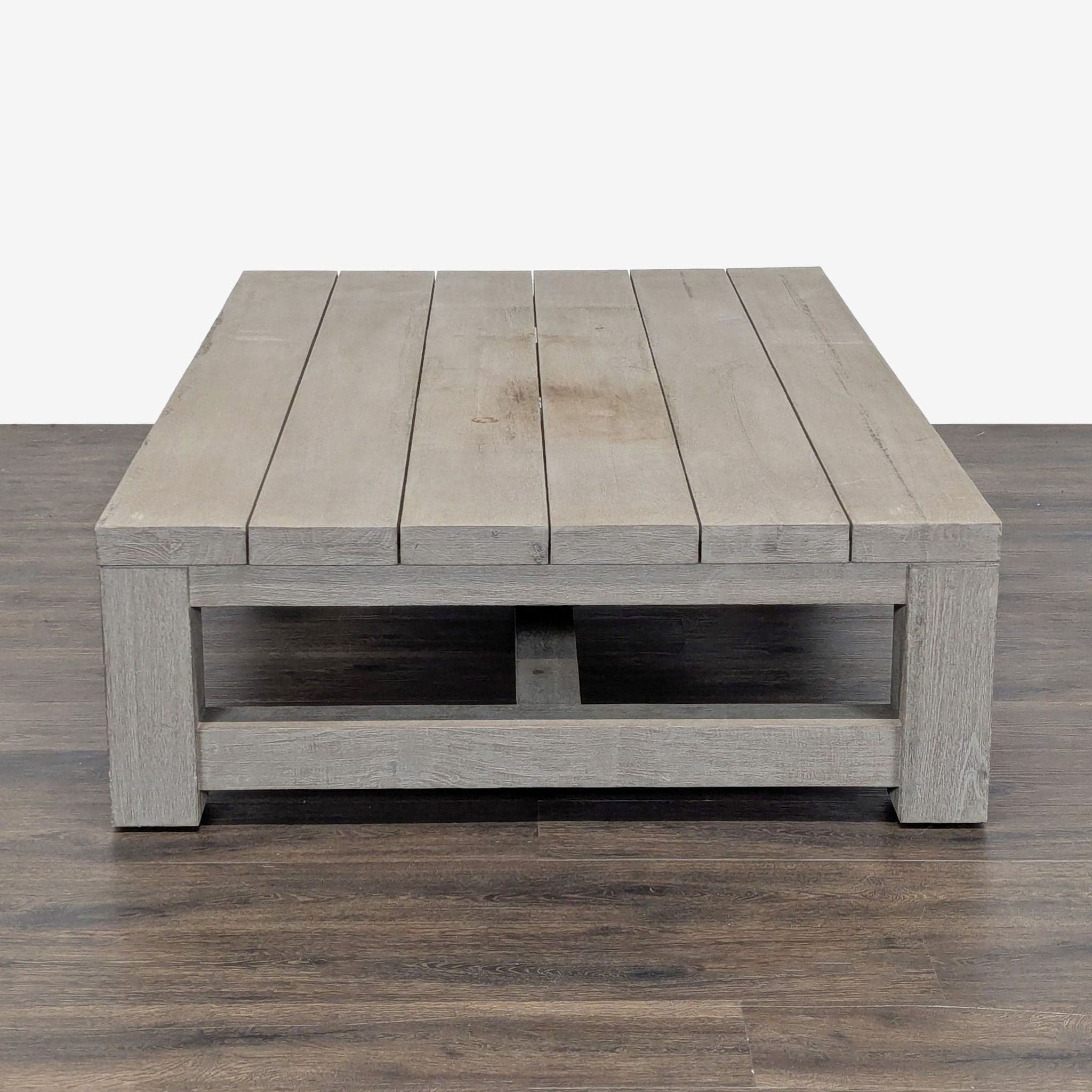 Restoration Hardware French Beam Weathered Teak Outdoor Coffee Table - Thumbnail 7