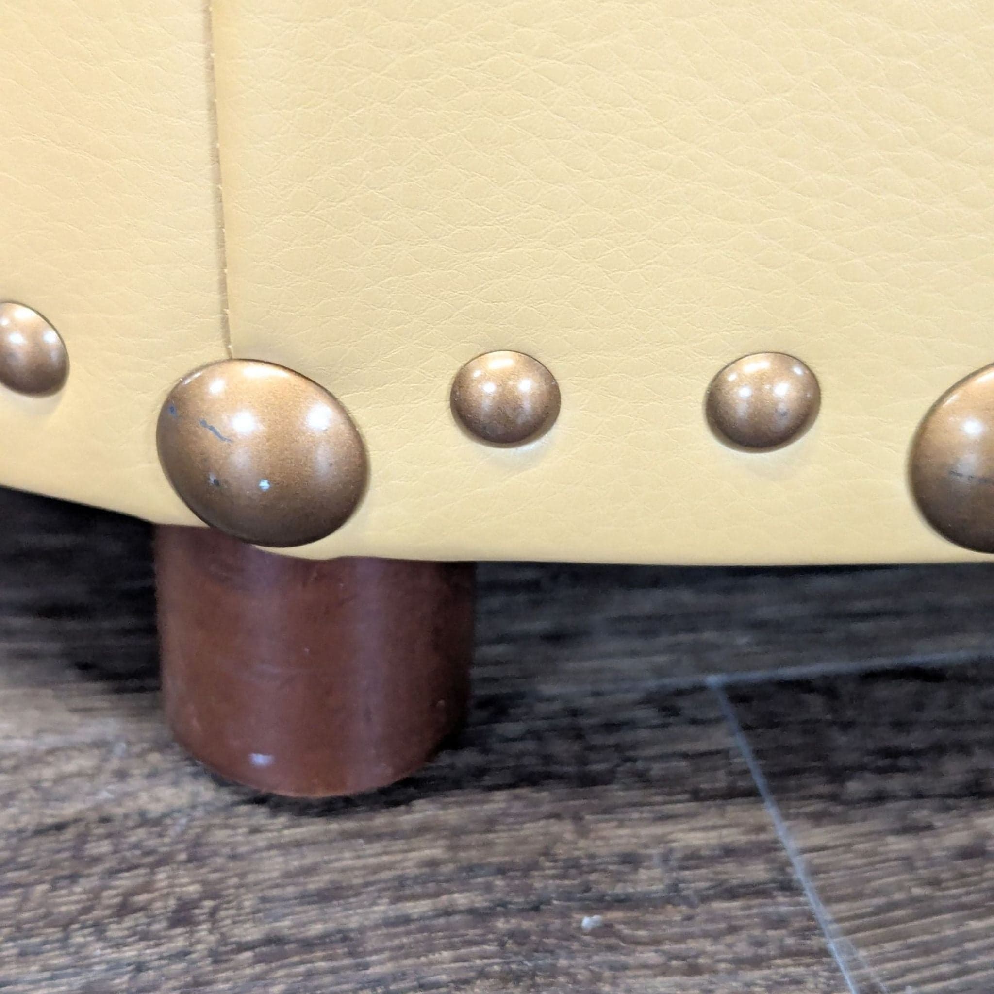 Upholstered Ottoman with Nailhead Trim - Thumbnail 3