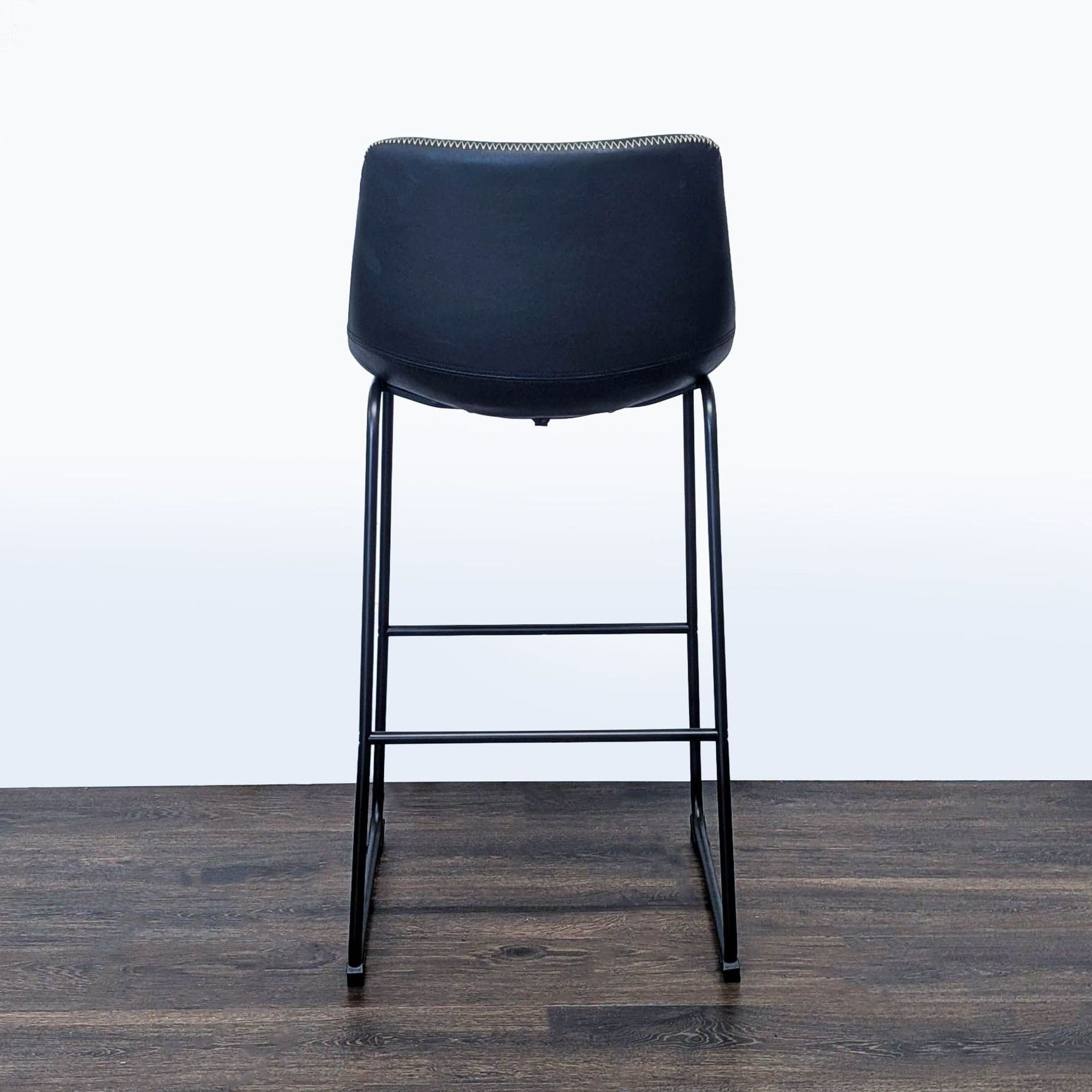 Living Spaces Cobbler Faux Leather Bucket Seat With Baseball Stitch Barstool - Thumbnail 4