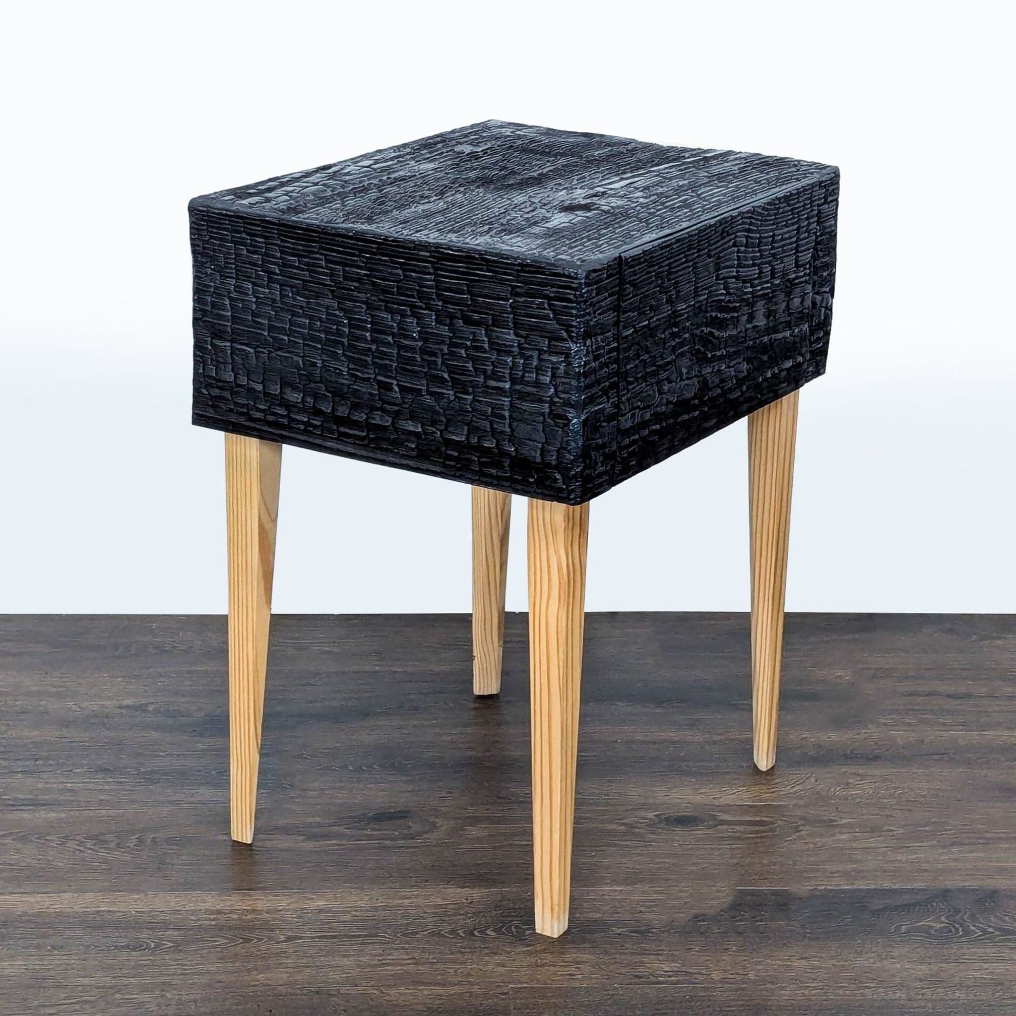 Charred Geometric "Commode" Nightstand - Thumbnail 3