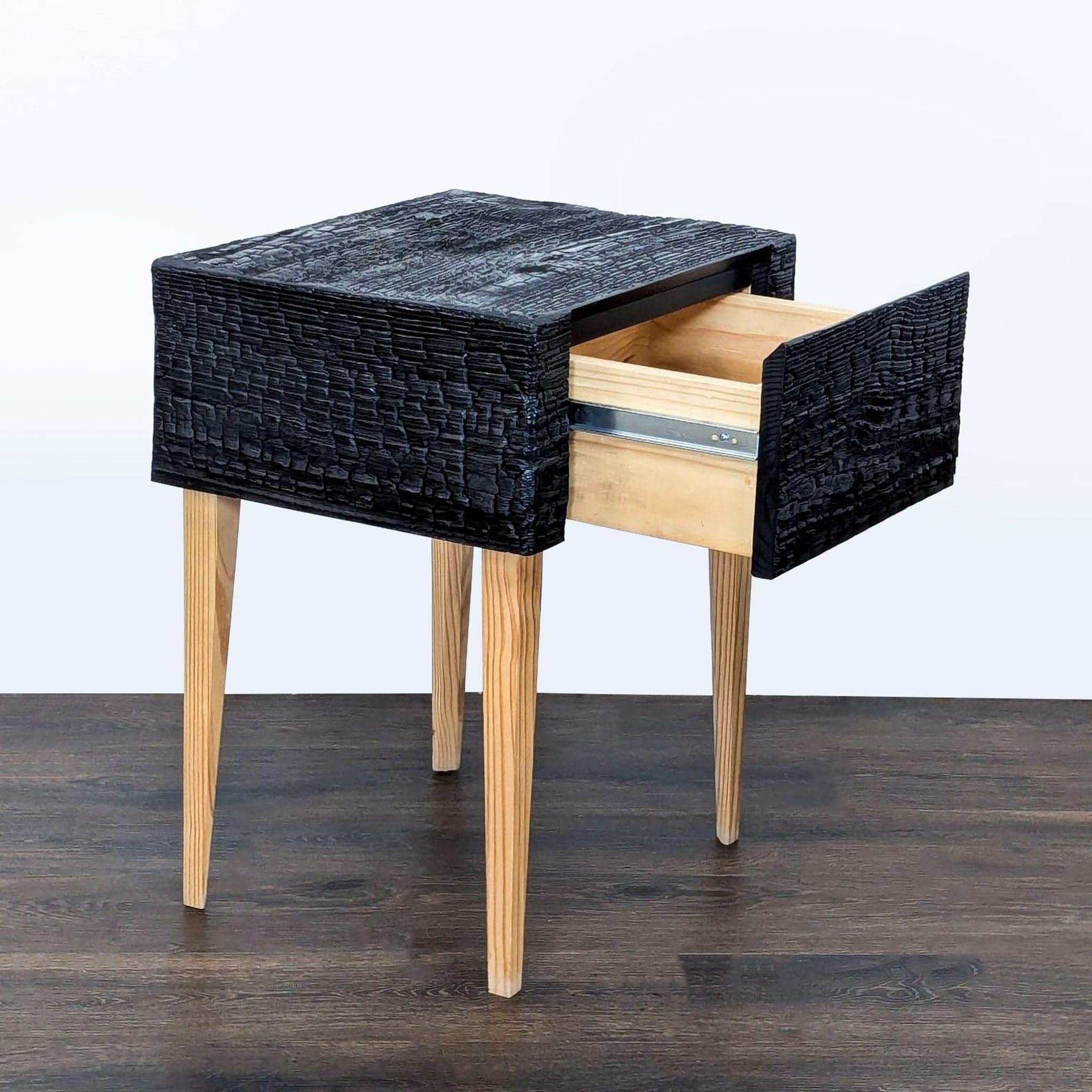 Charred Geometric "Commode" Nightstand - Thumbnail 2
