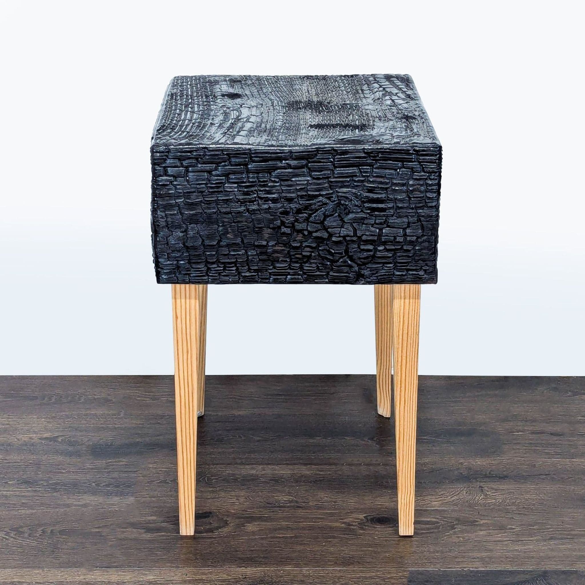 Charred Geometric "Commode" Nightstand - Thumbnail 6