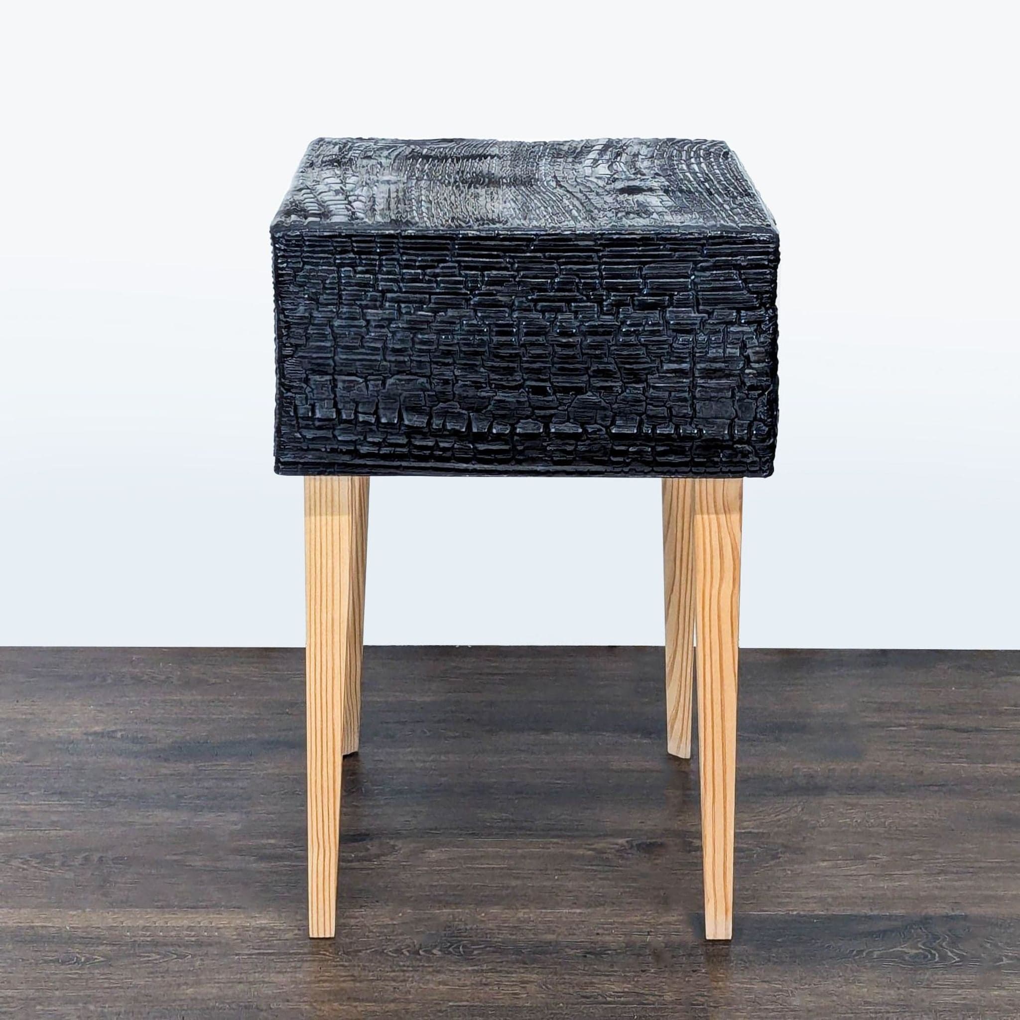 Charred Geometric "Commode" Nightstand - Thumbnail 4