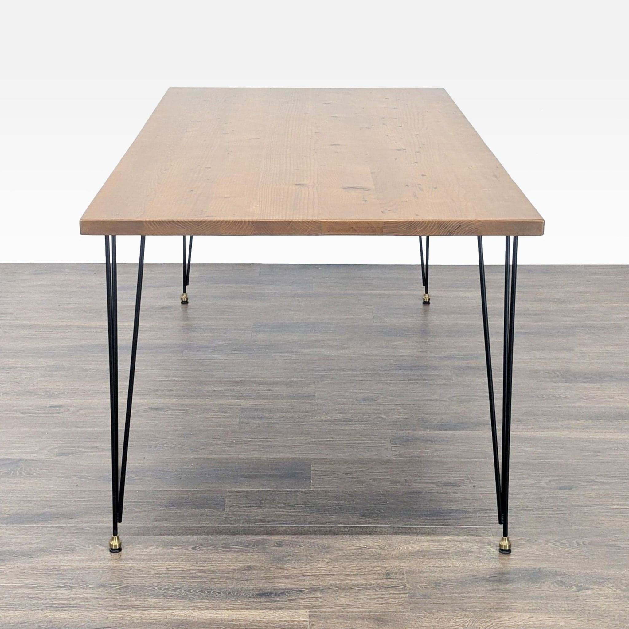 Urban Wood Goods Urban Loft Black and Brass Dining Table - Thumbnail 2