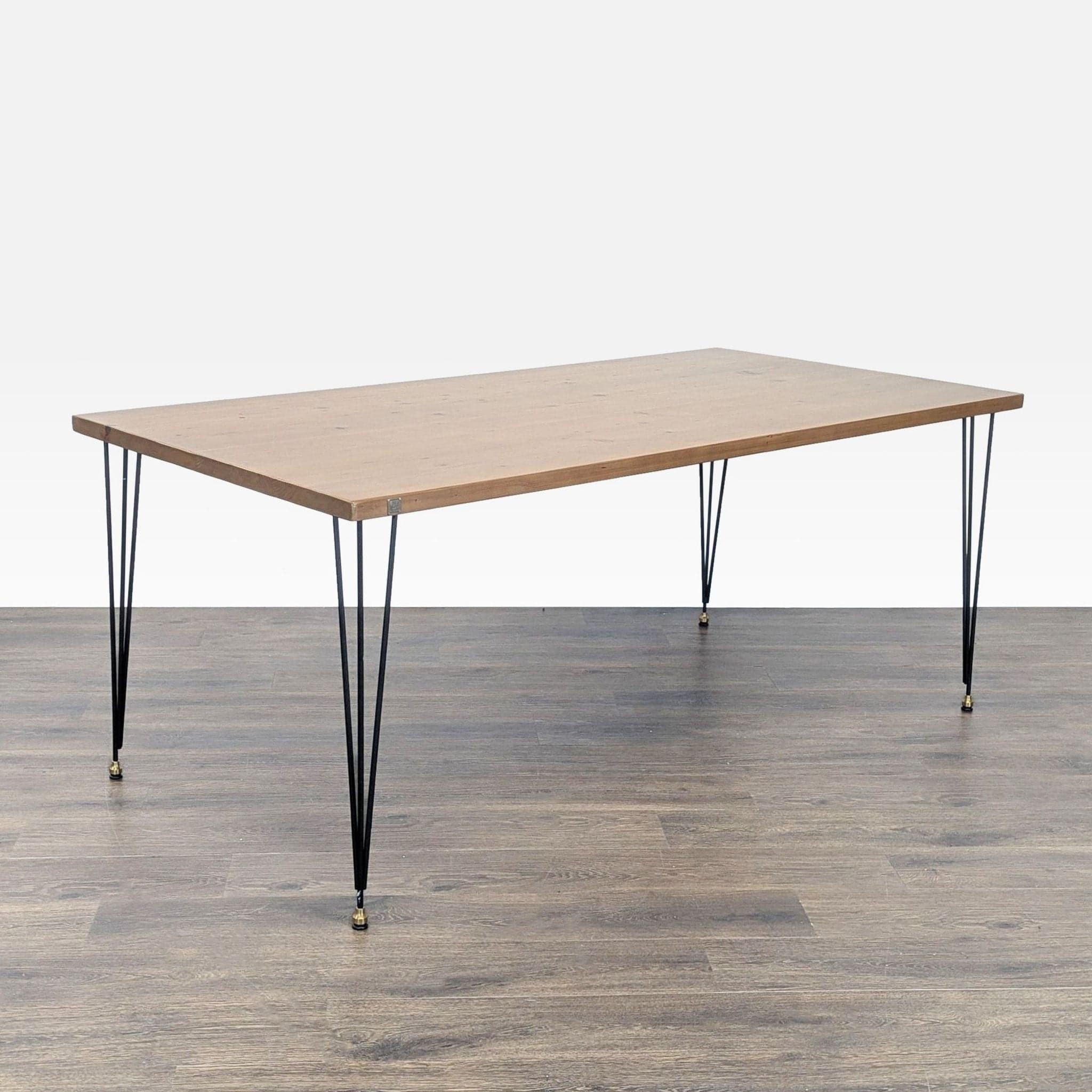 Urban Wood Goods Urban Loft Black and Brass Dining Table - Thumbnail 6