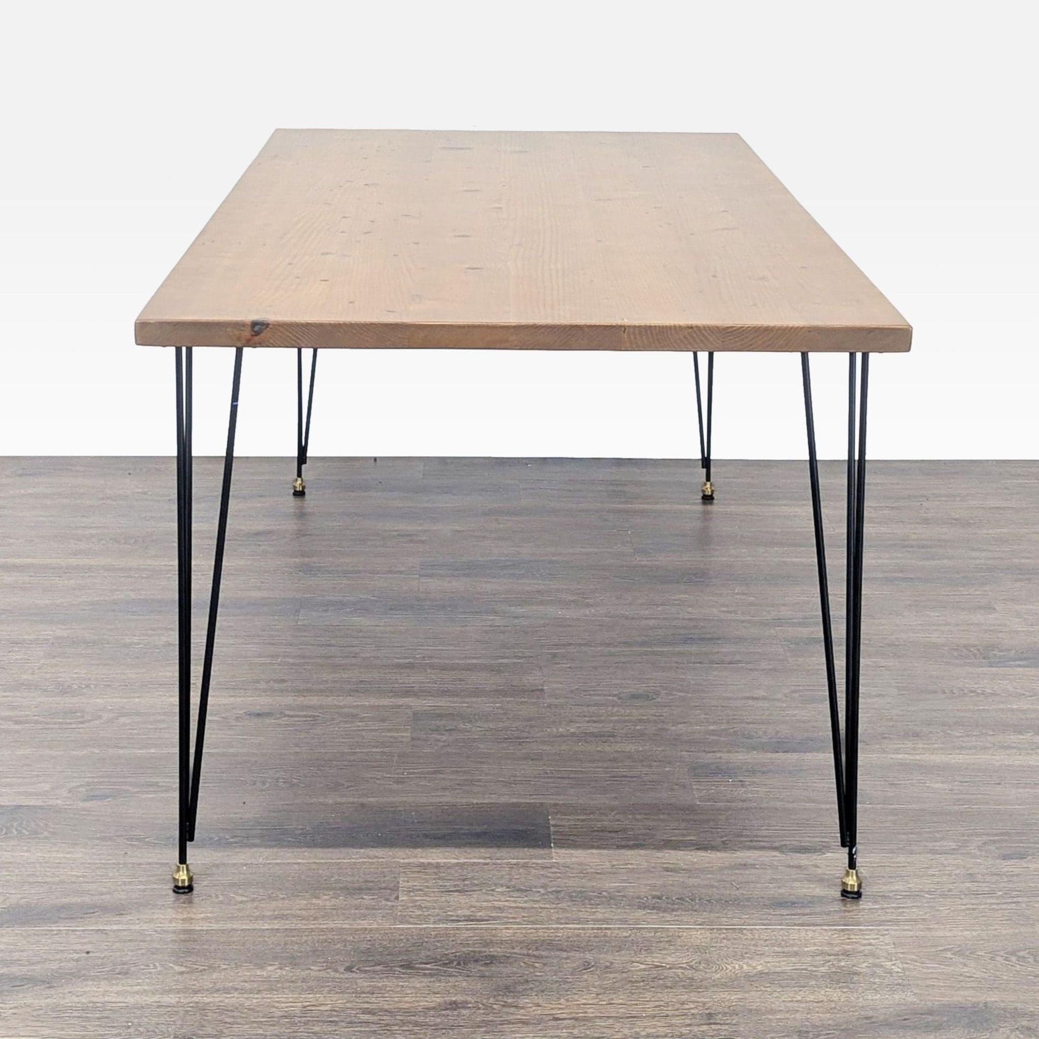Urban Wood Goods Urban Loft Black and Brass Dining Table - Thumbnail 7