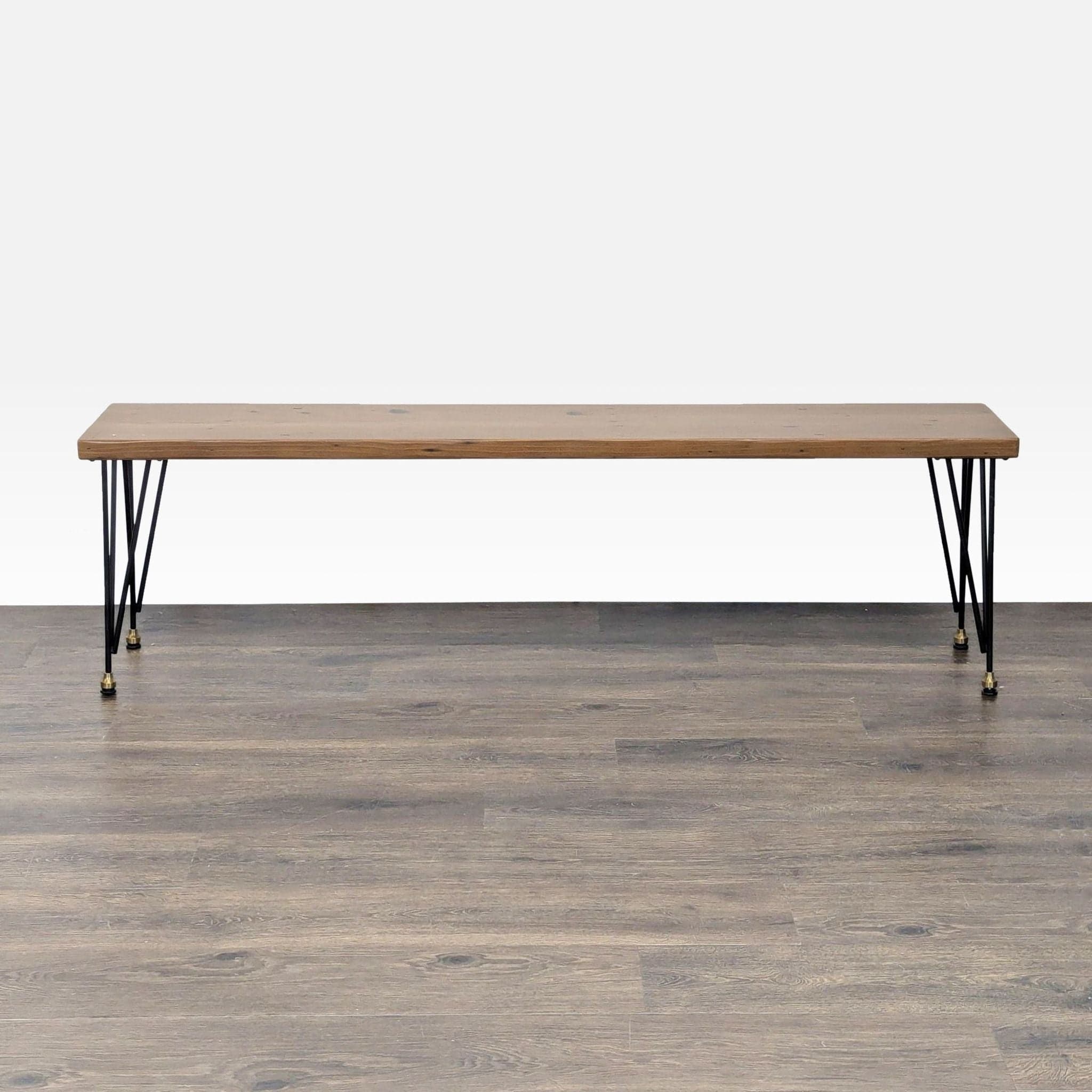 Urban Wood Goods Urban Loft Black & Brass Bench - Thumbnail 4