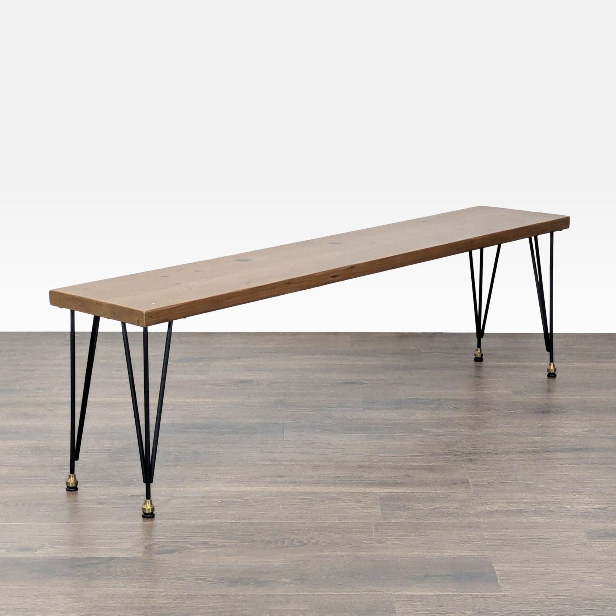 Urban Wood Goods Urban Loft Black & Brass Bench - Thumbnail 5