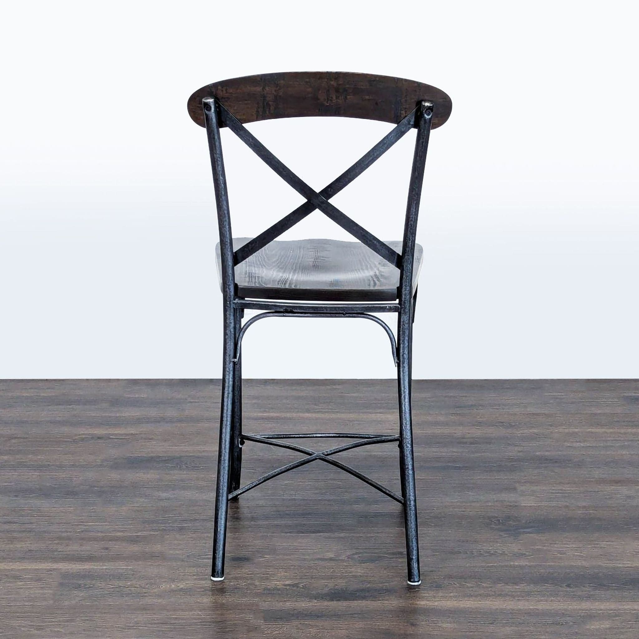 Standard Furniture Distressed Cross Back Bar Stool - Thumbnail 4