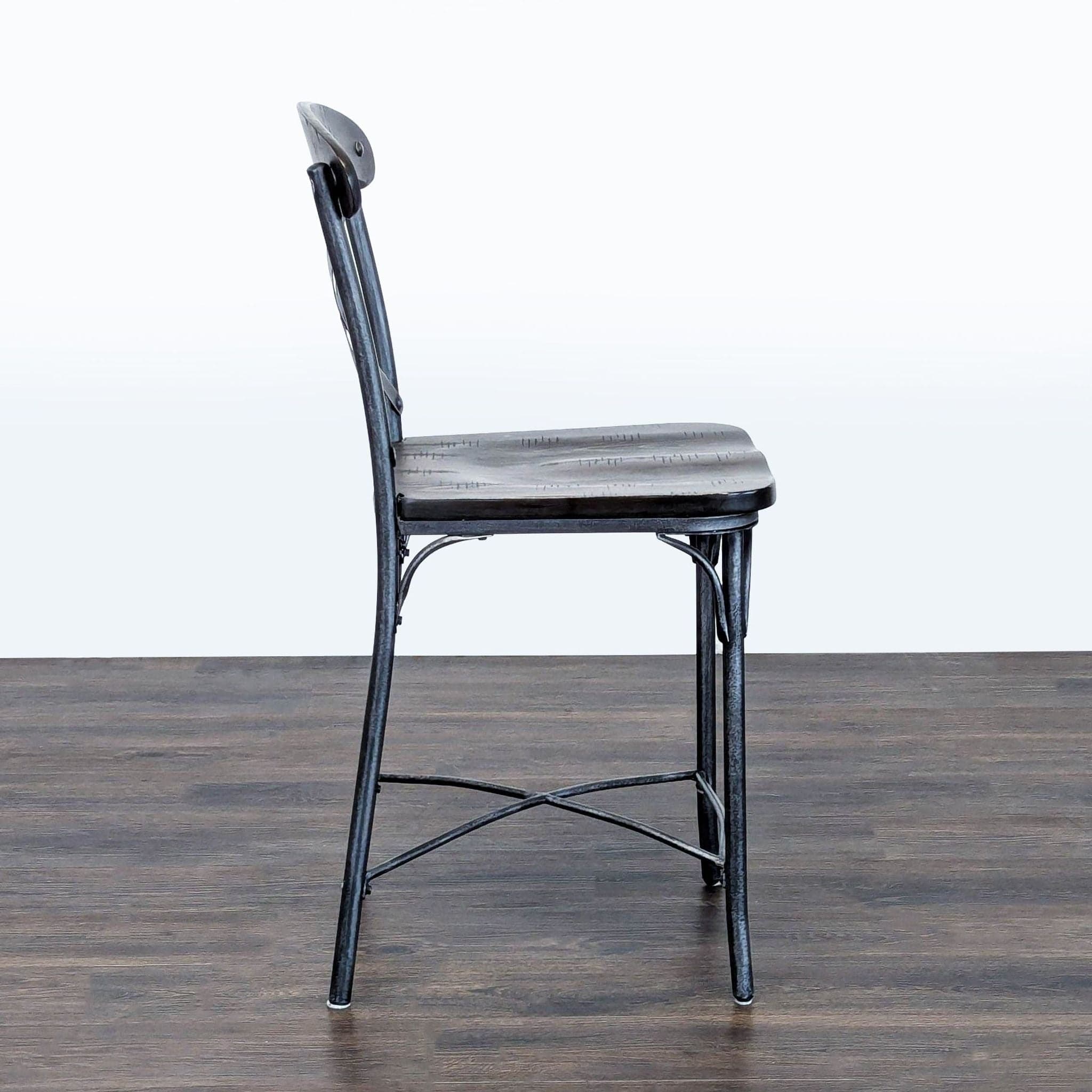 Standard Furniture Distressed Cross Back Bar Stool - Thumbnail 3