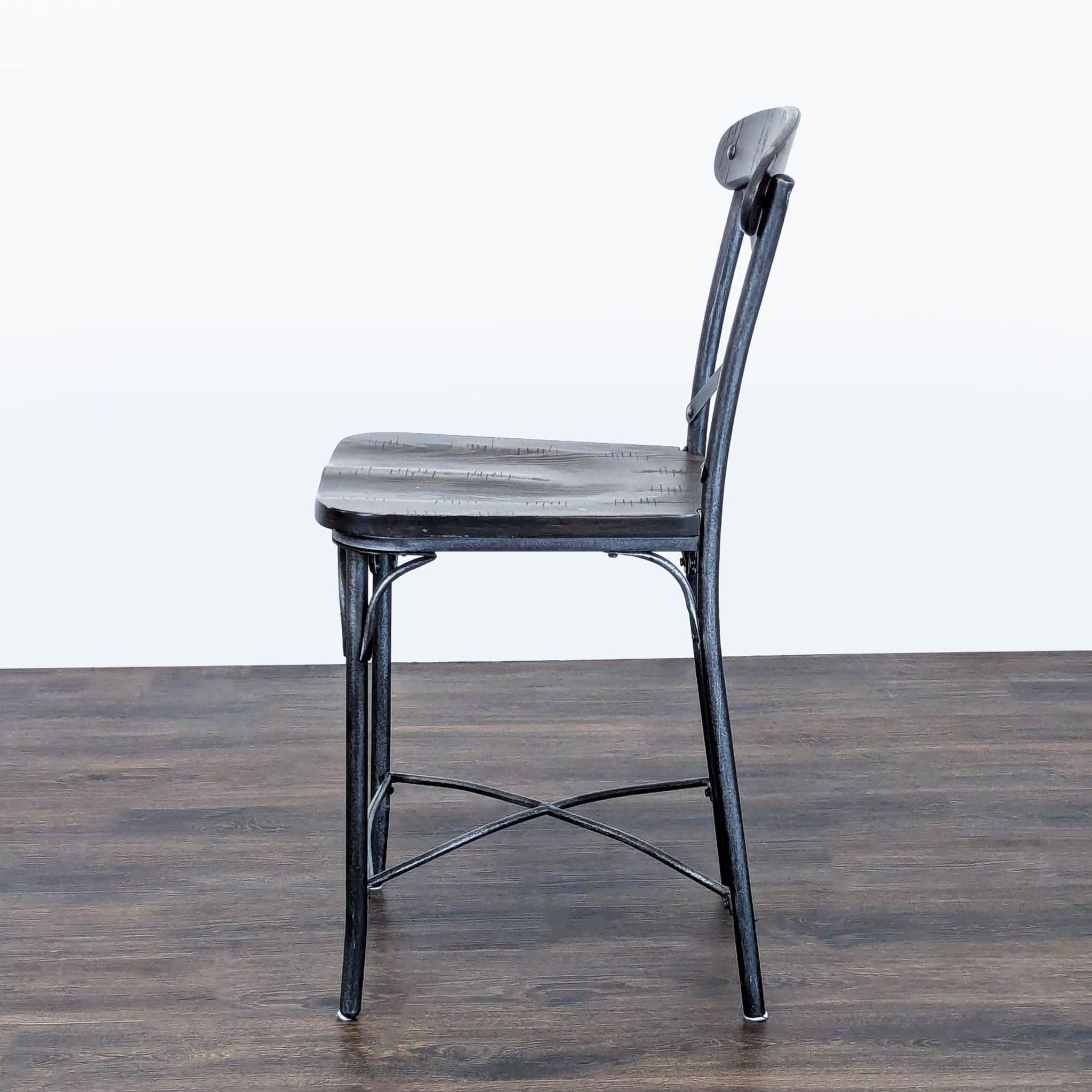 Standard Furniture Distressed Cross Back Bar Stool - Thumbnail 5