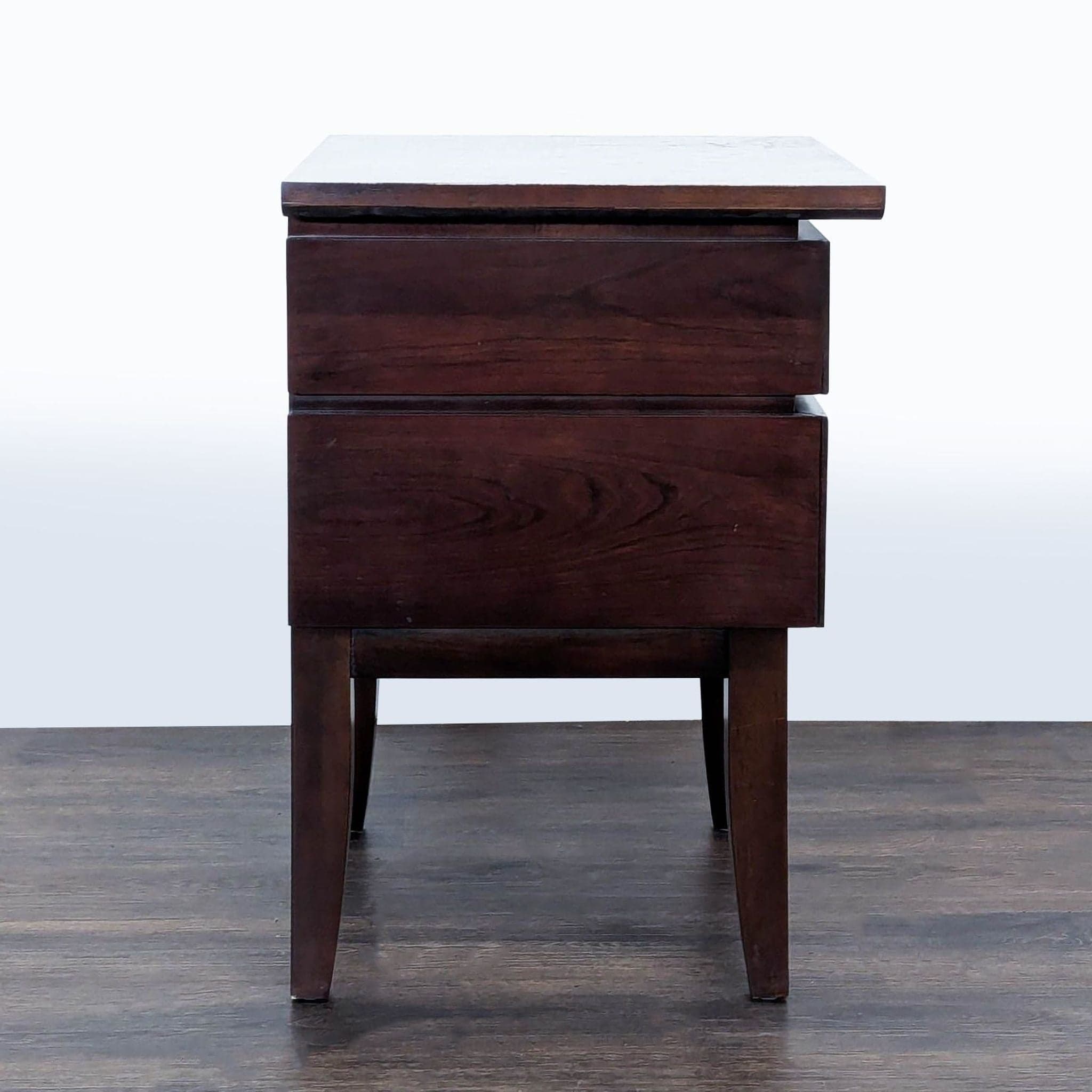 Two Drawer Wood Nightstand - Thumbnail 4