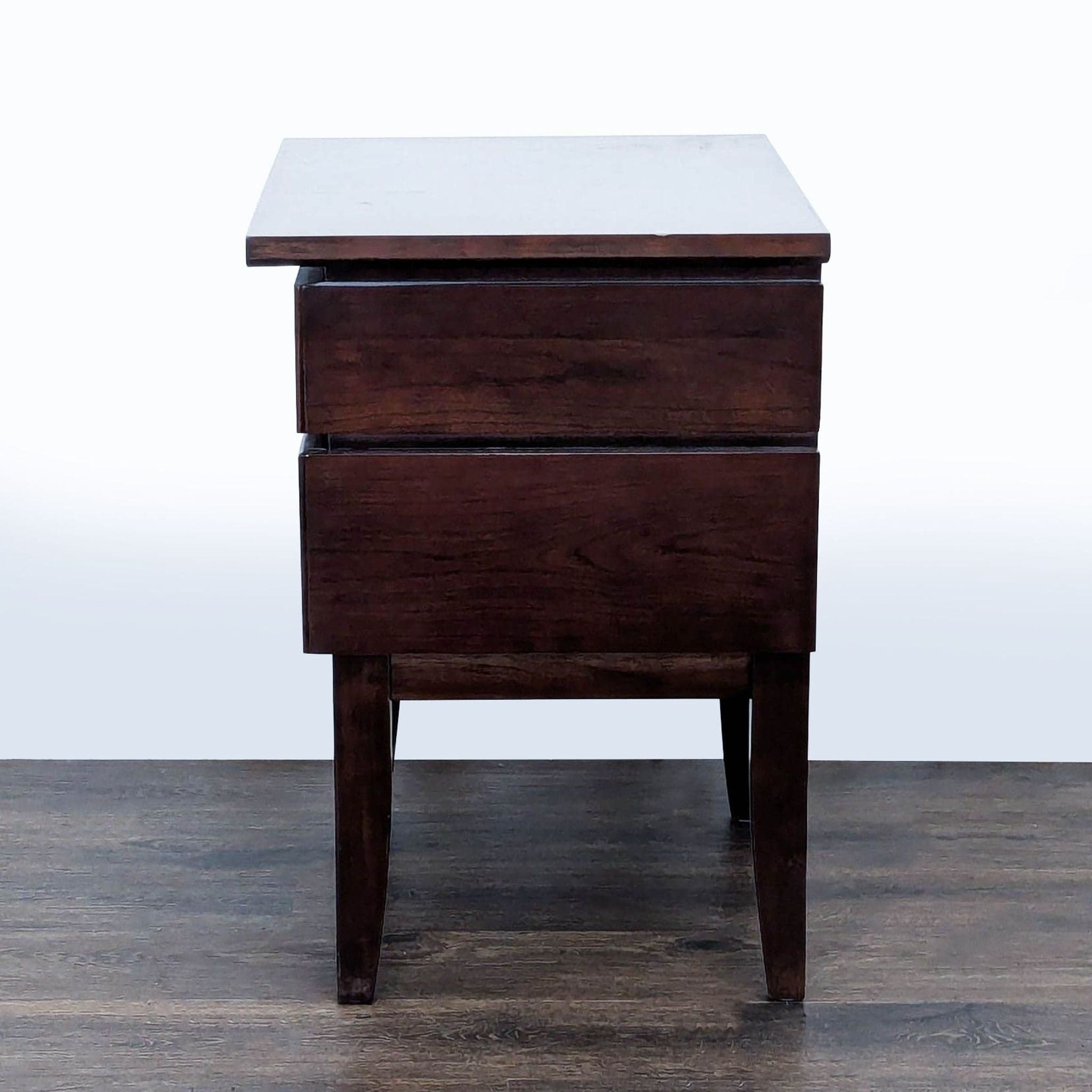 Two Drawer Wood Nightstand - Thumbnail 6