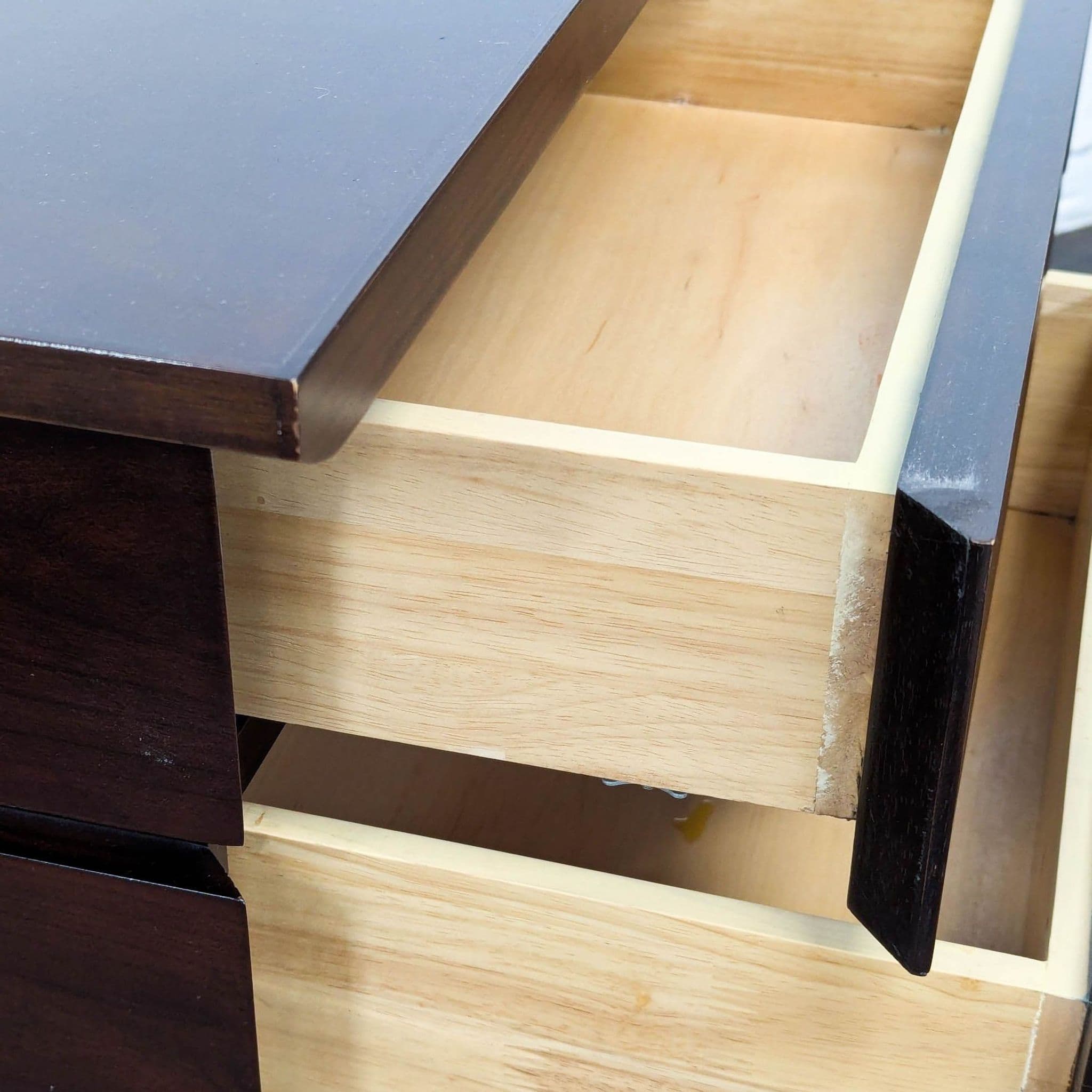 Two Drawer Wood Nightstand - Thumbnail 8