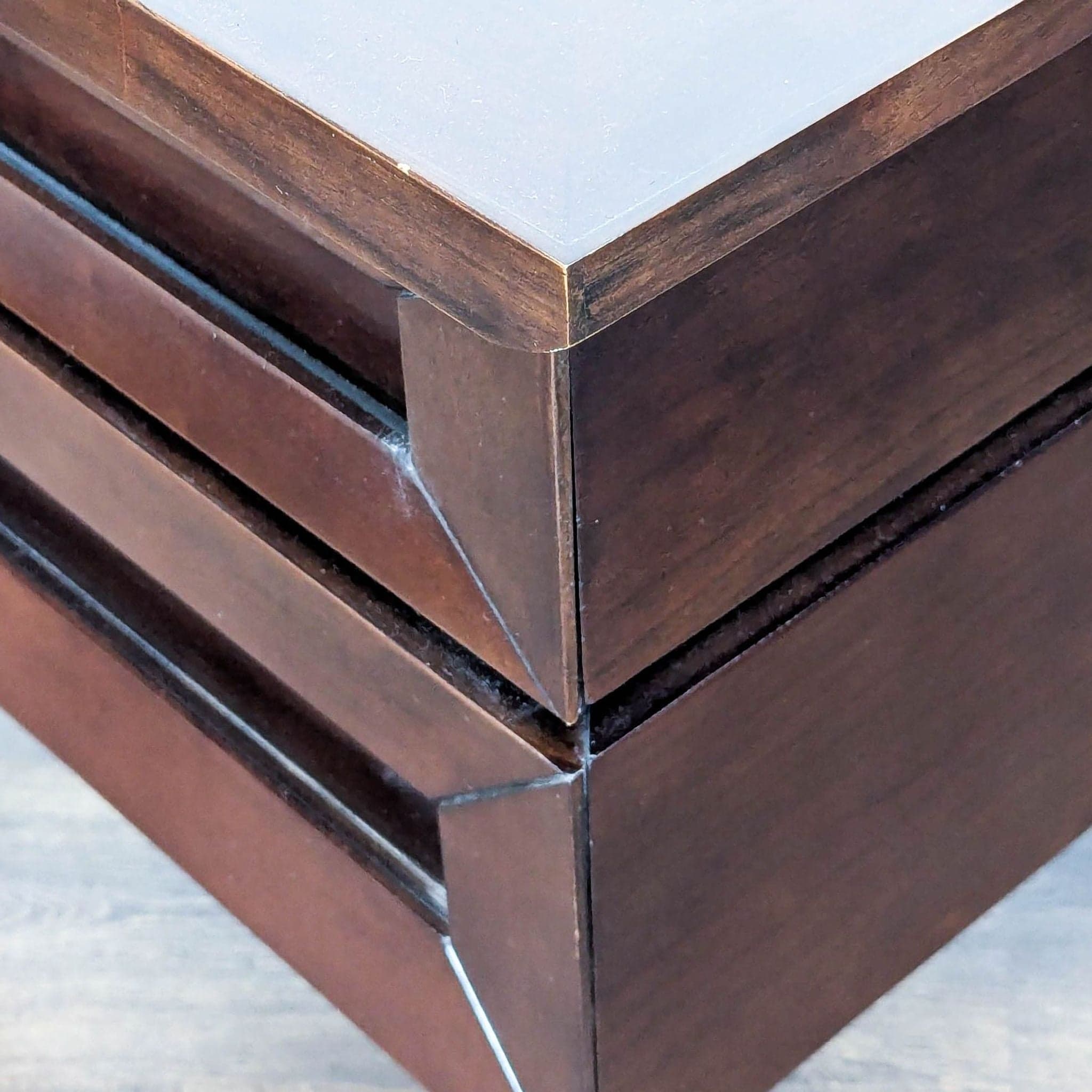 Two Drawer Wood Nightstand - Thumbnail 7