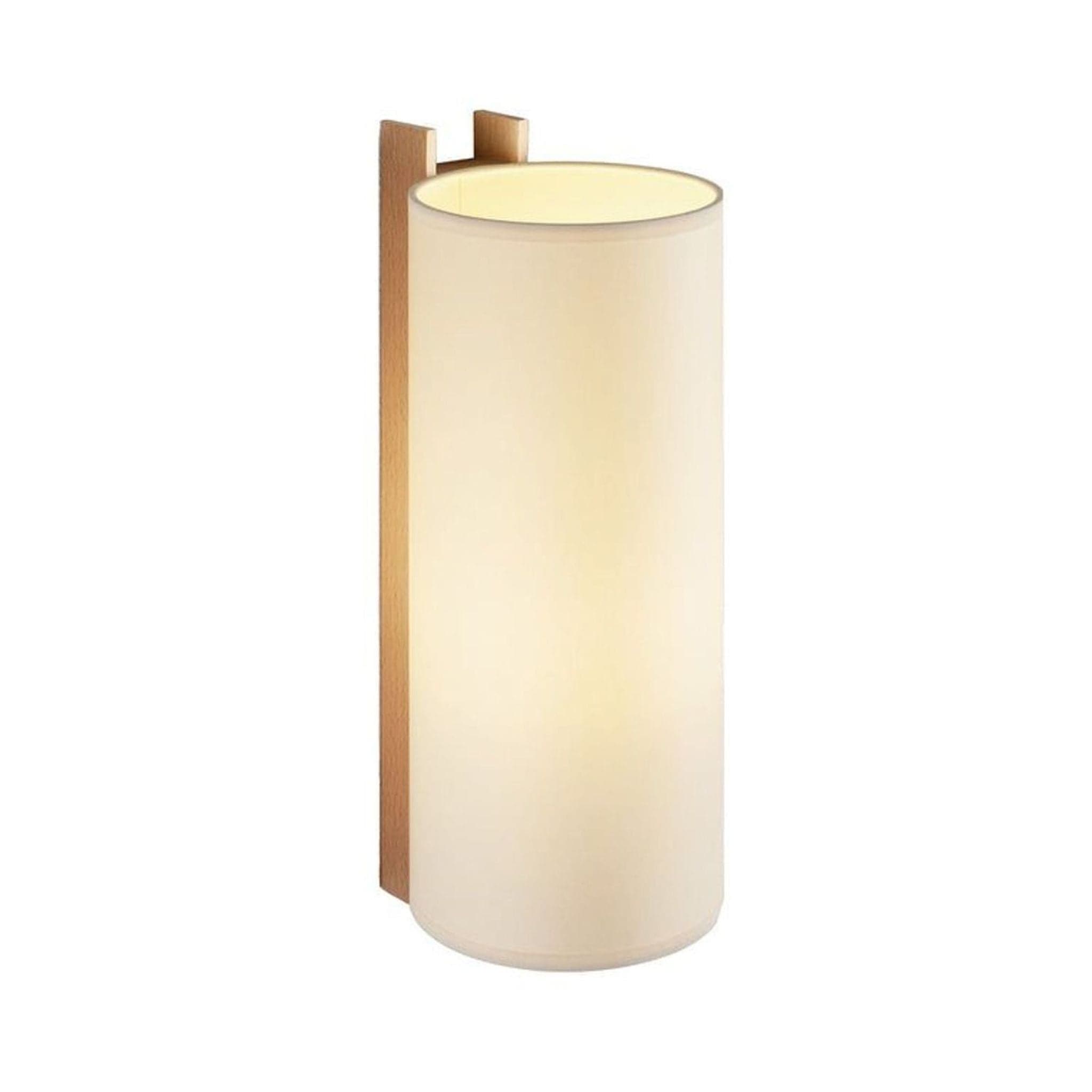 Santa & Cole TMM Largo Wall Sconce Light with Wooden Support and Cylindrical Shade - Image 1