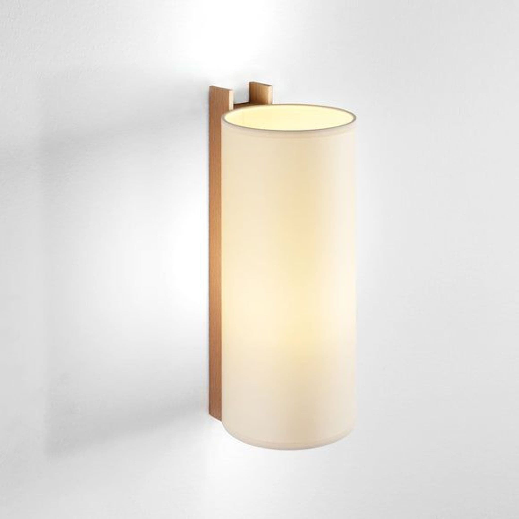 Santa & Cole TMM Largo Wall Sconce Light with Wooden Support and Cylindrical Shade - Thumbnail 2