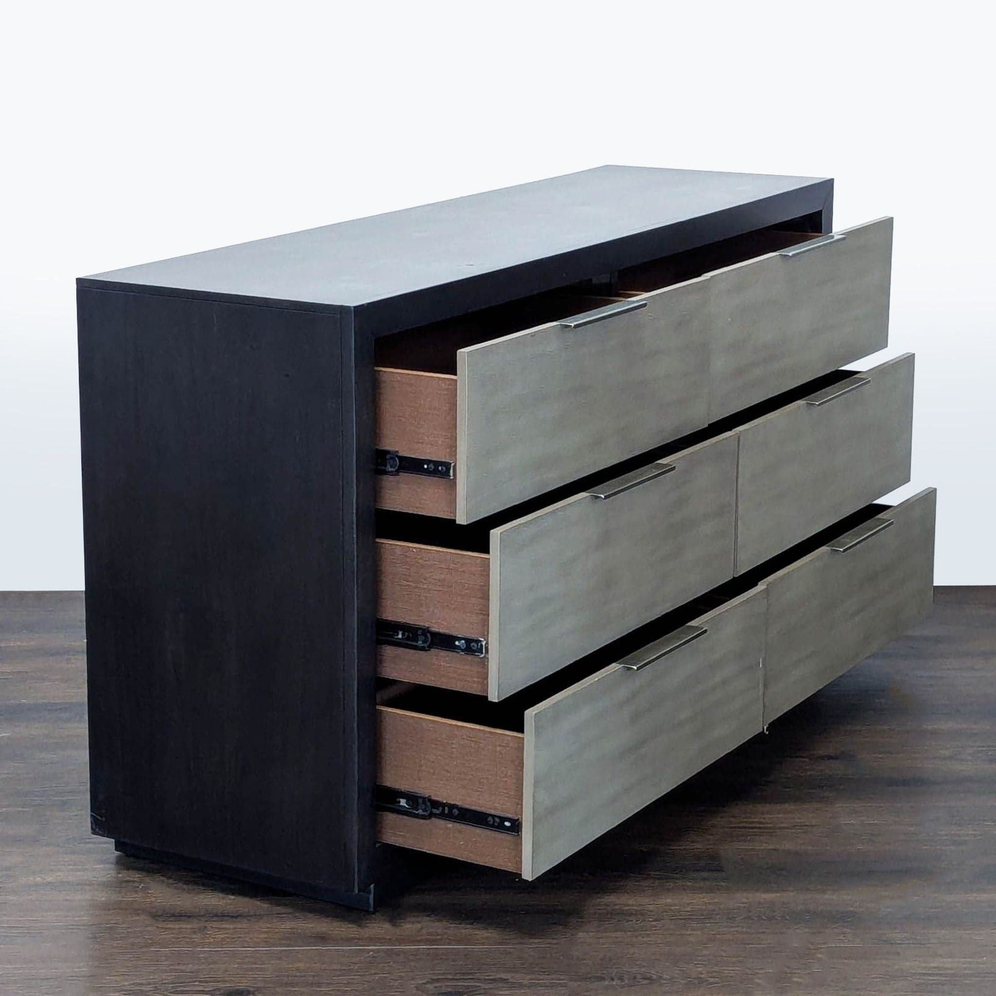 Living Spaces Bayliss Modern 6-Drawer Dresser in Gray and Black - Thumbnail 2