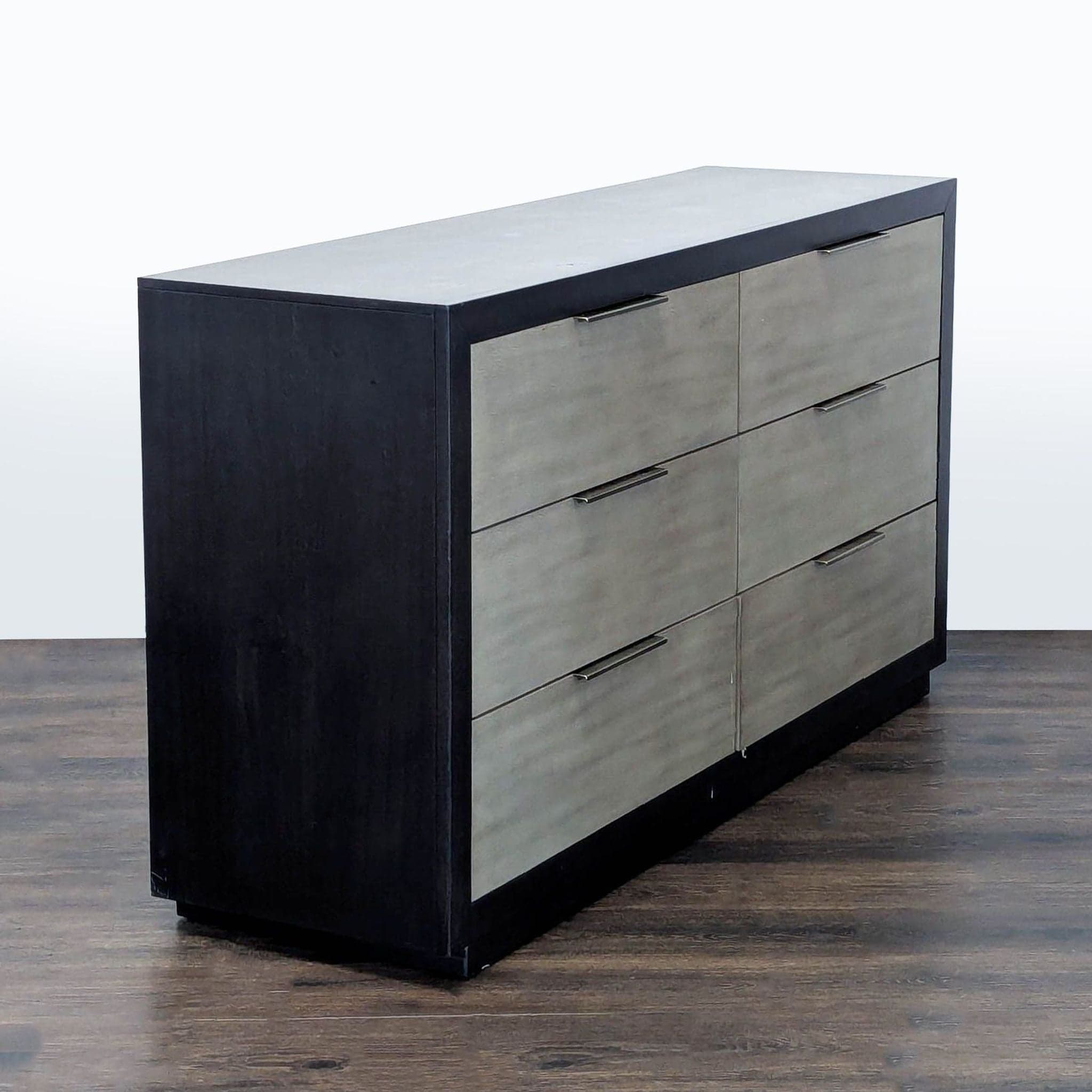 Living Spaces Bayliss Modern 6-Drawer Dresser in Gray and Black - Thumbnail 3