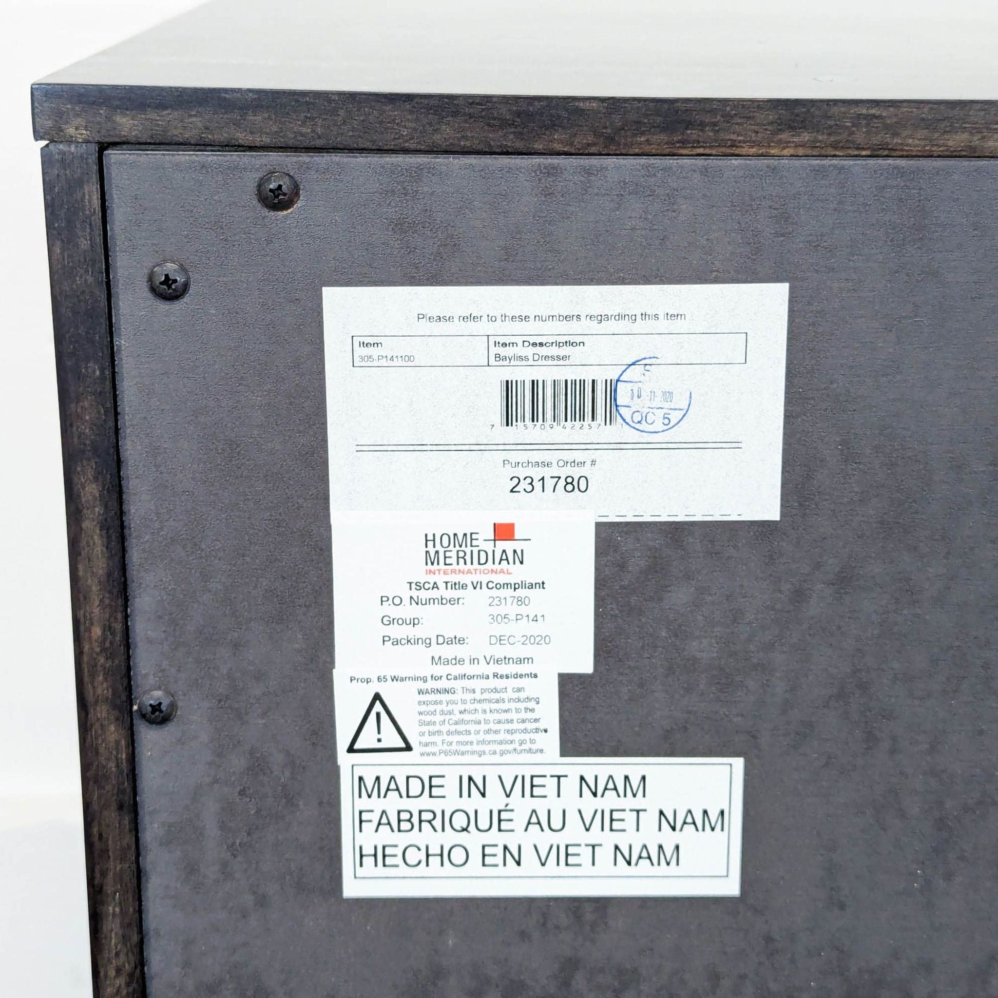 Living Spaces Bayliss Modern 6-Drawer Dresser in Gray and Black - Thumbnail 12