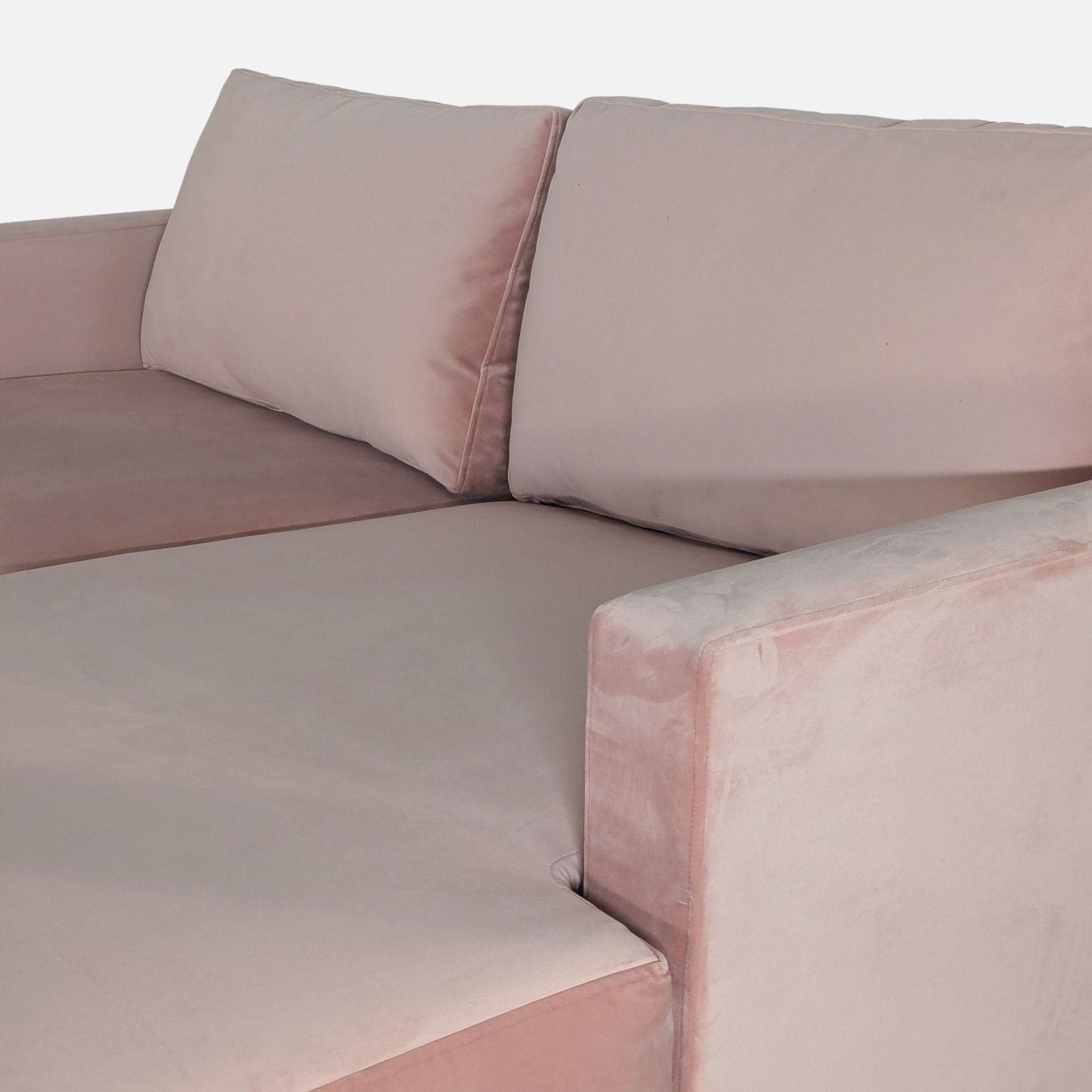 Modern Pink Velvet Sectional Sofa with Reversible Chaise Lounge - Thumbnail 6