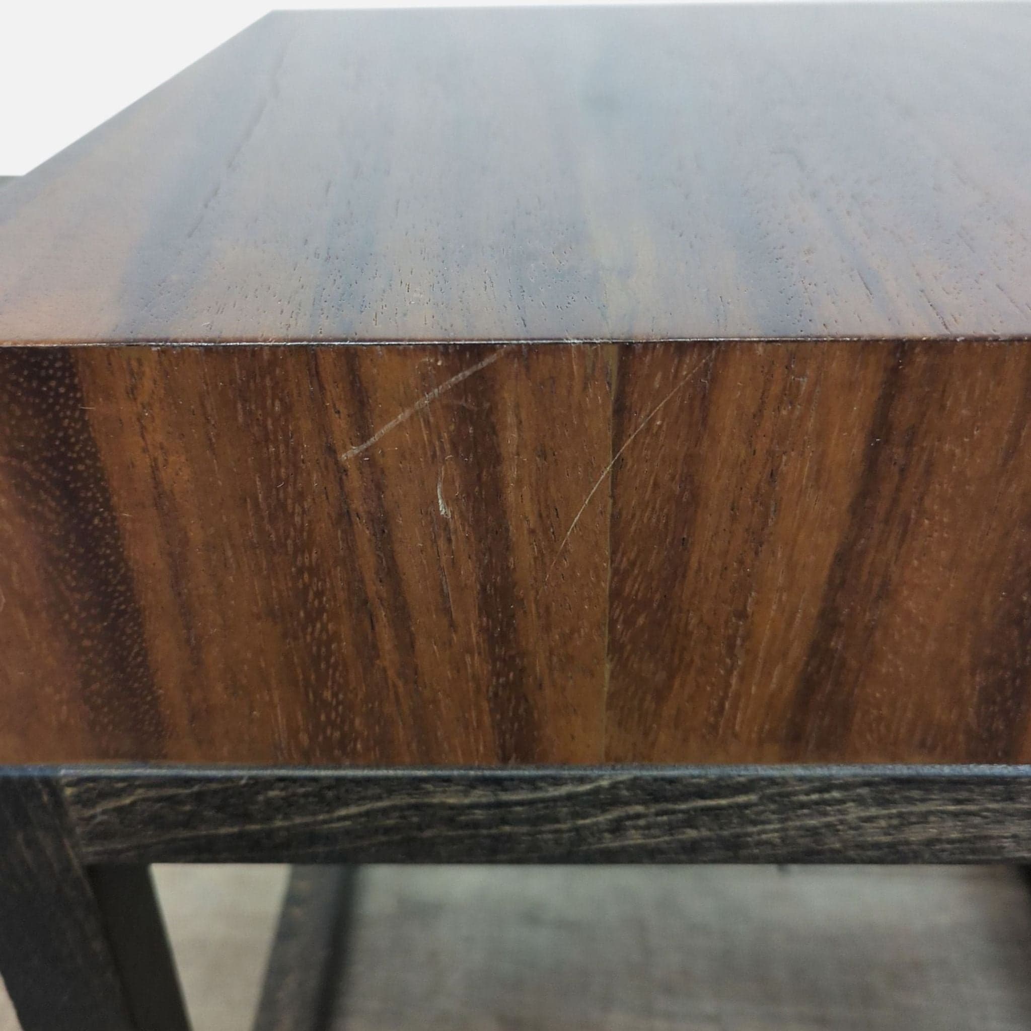 Crate & Barrel Wood Accent Table on Wood Base - Thumbnail 2