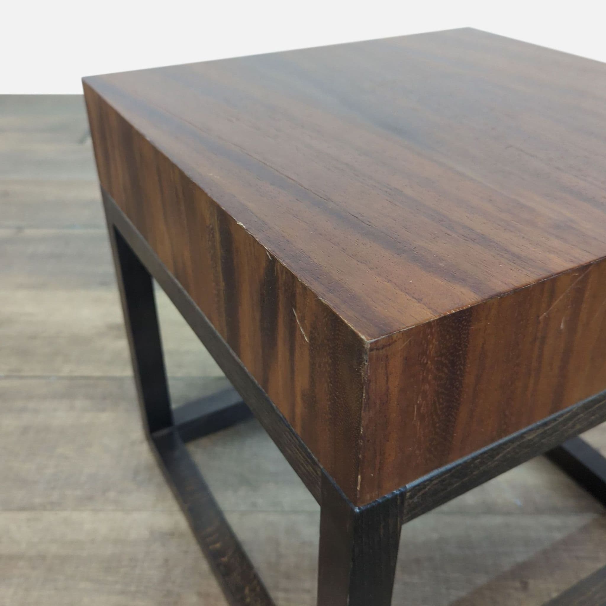 Crate & Barrel Wood Accent Table on Wood Base - Thumbnail 3