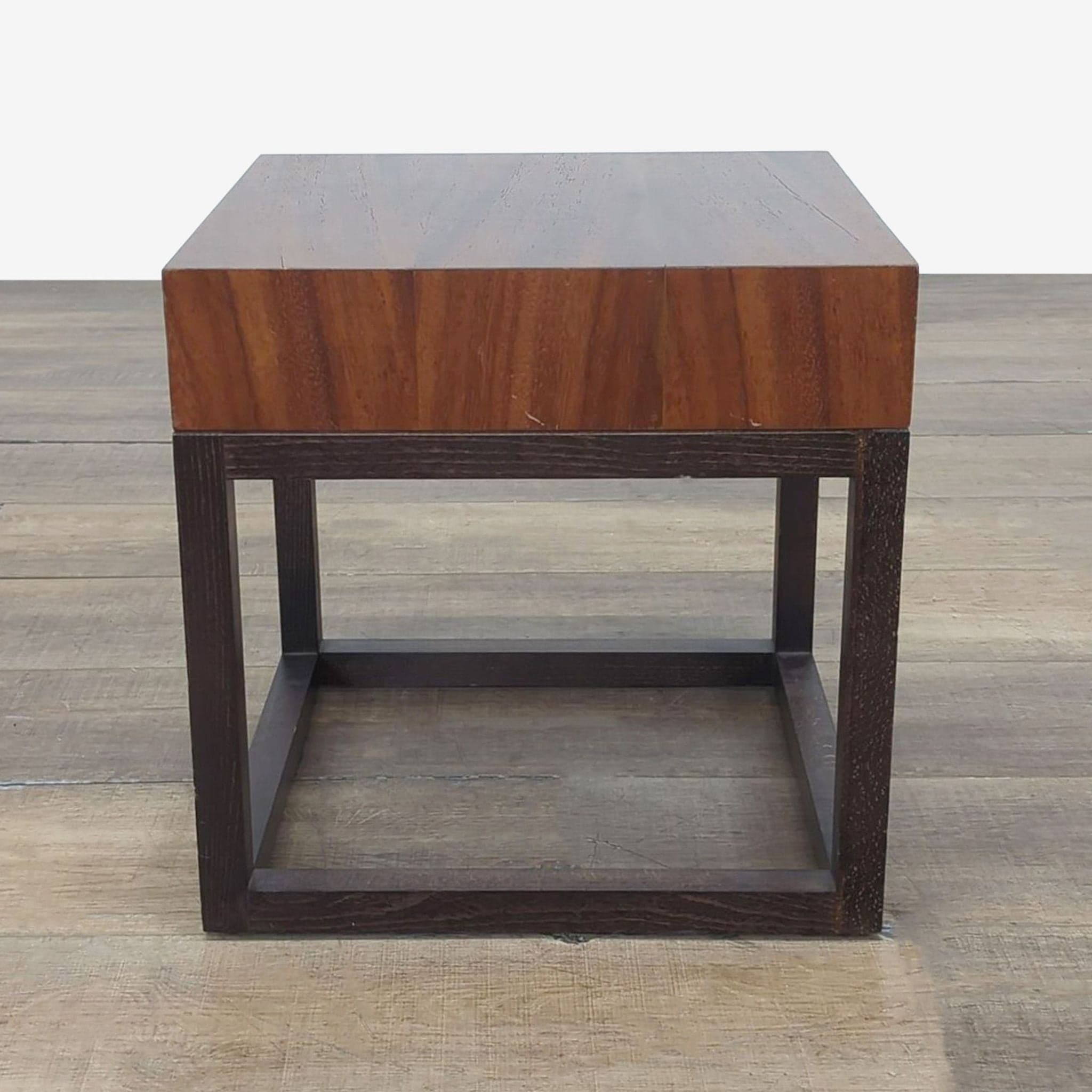 Crate & Barrel Wood Accent Table on Wood Base - Thumbnail 5