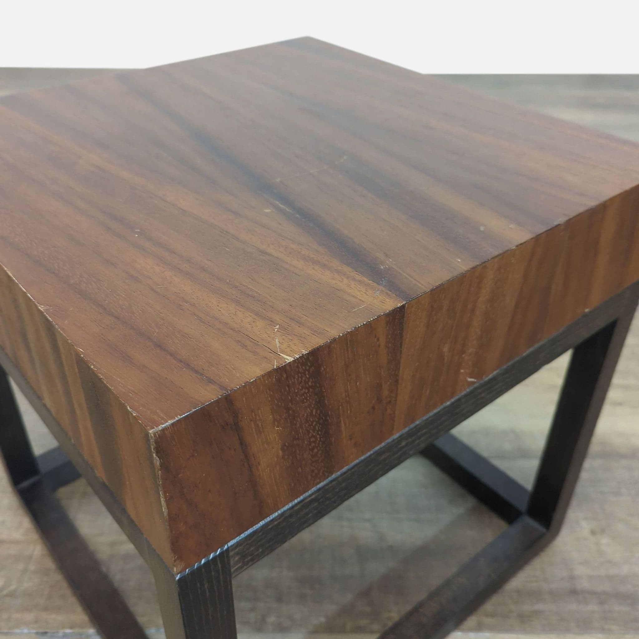 Crate & Barrel Wood Accent Table on Wood Base - Thumbnail 6