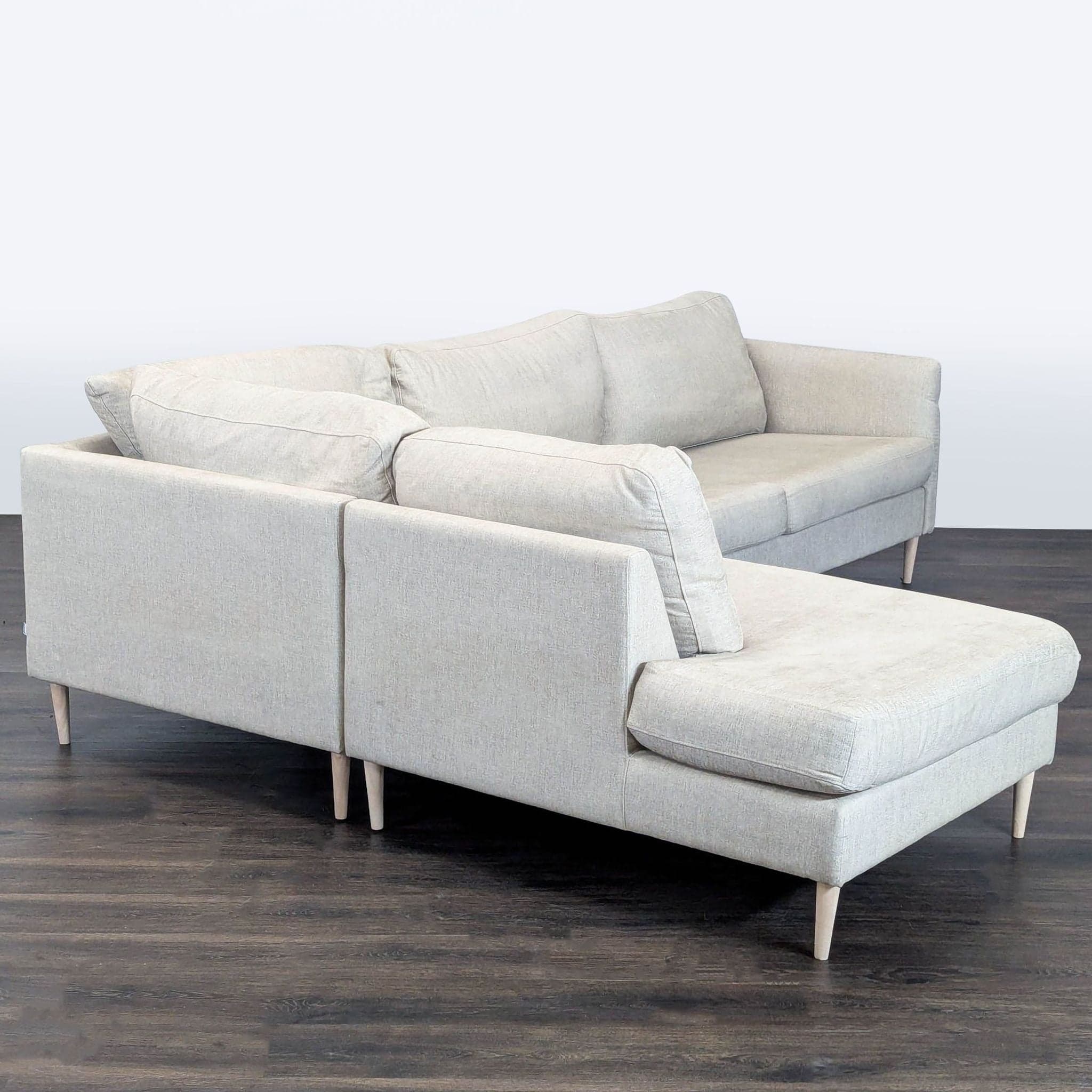 BoConcept Cream Sectional Sofa with Chaise - Thumbnail 3