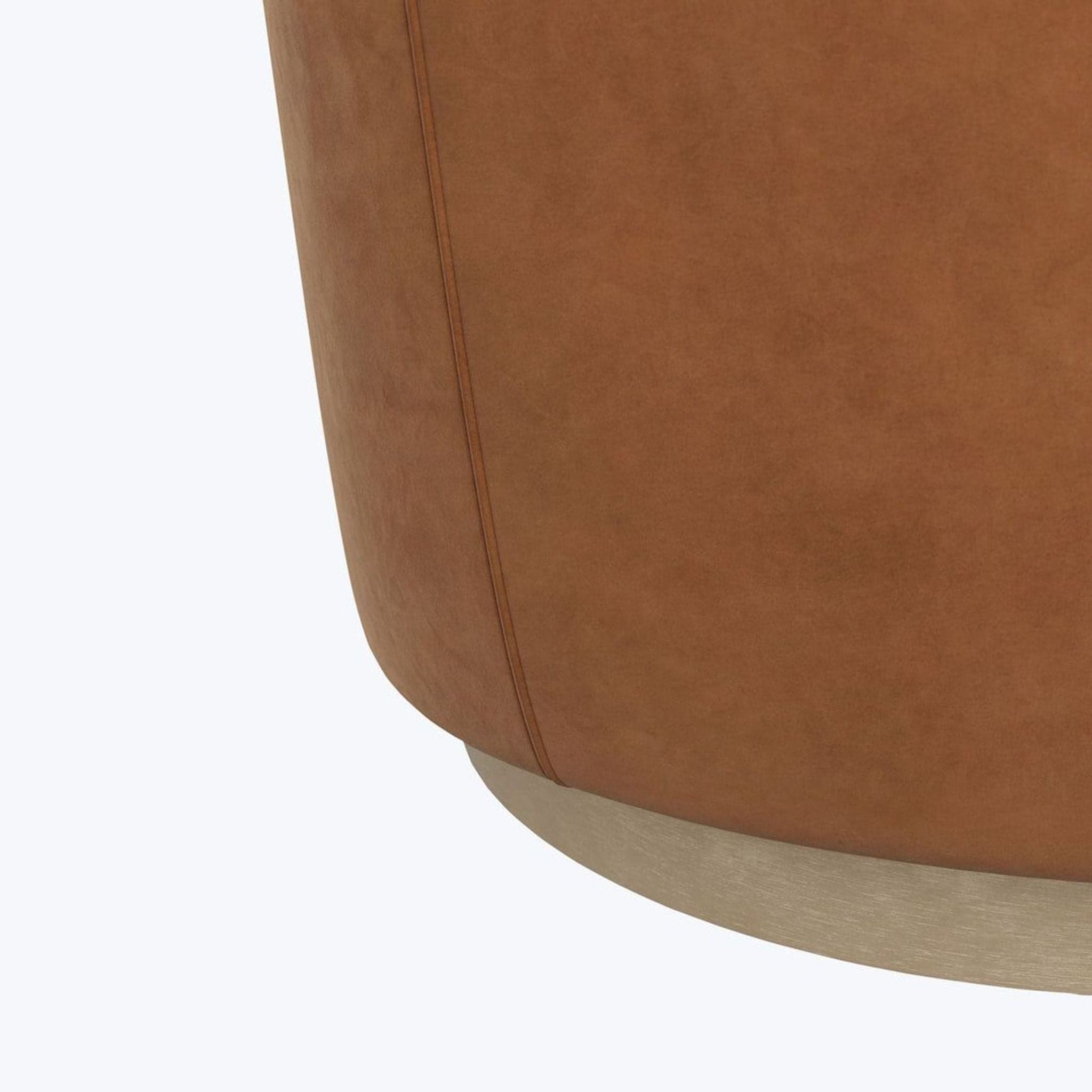 Arteriors Home Poppy Modern Swivel Lounge Chair in Tan Faux Leather - Thumbnail 4