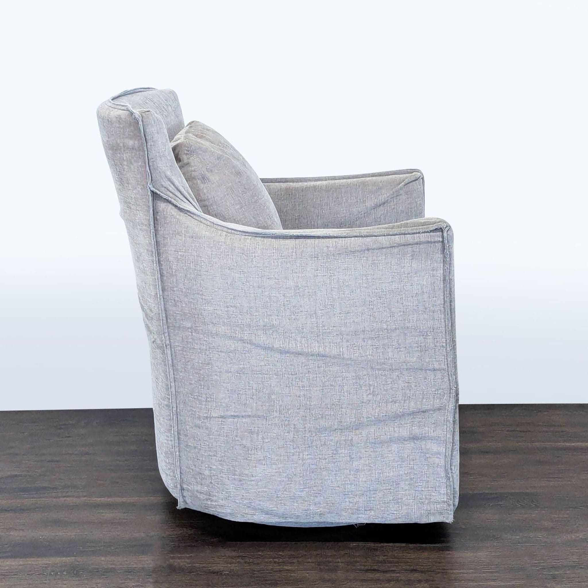 Restoration Hardware Gray Swivel Lounge Chair - Thumbnail 2