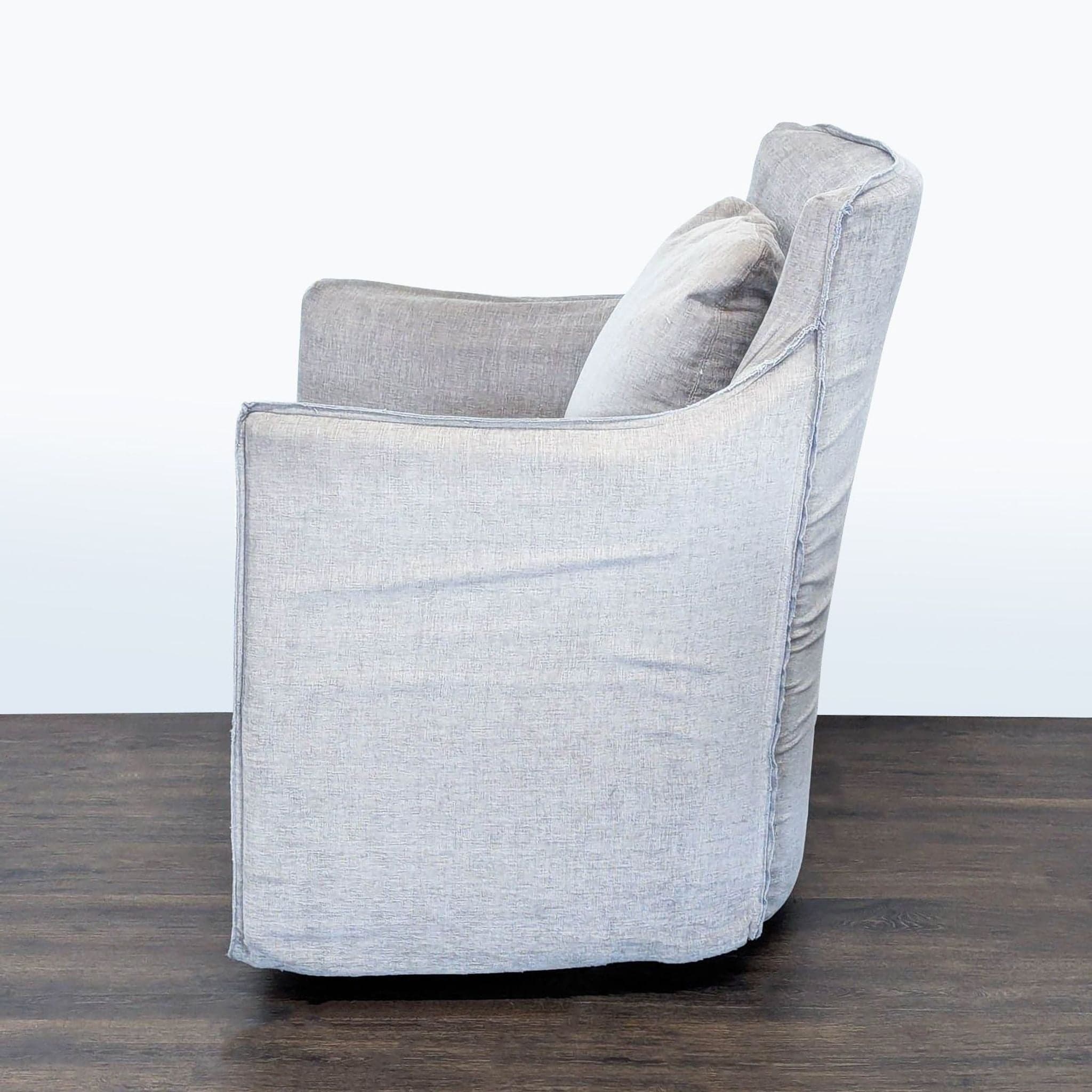 Restoration Hardware Gray Swivel Lounge Chair - Thumbnail 5