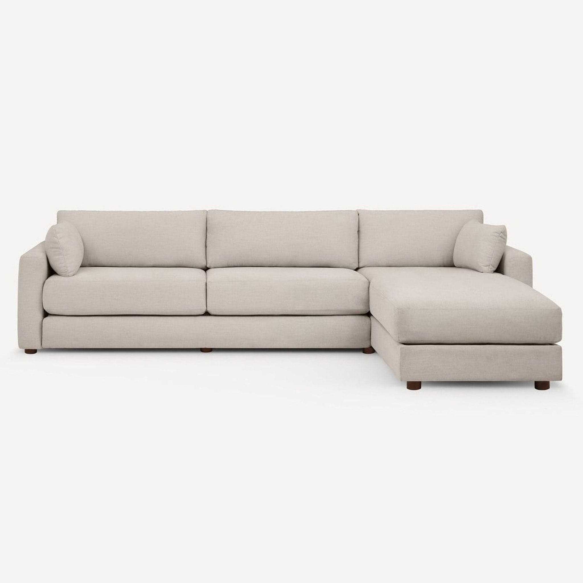 Burrow Span Sleeper Sofa with Storage Chaise in Georgia Clay and Walnut - Image 1