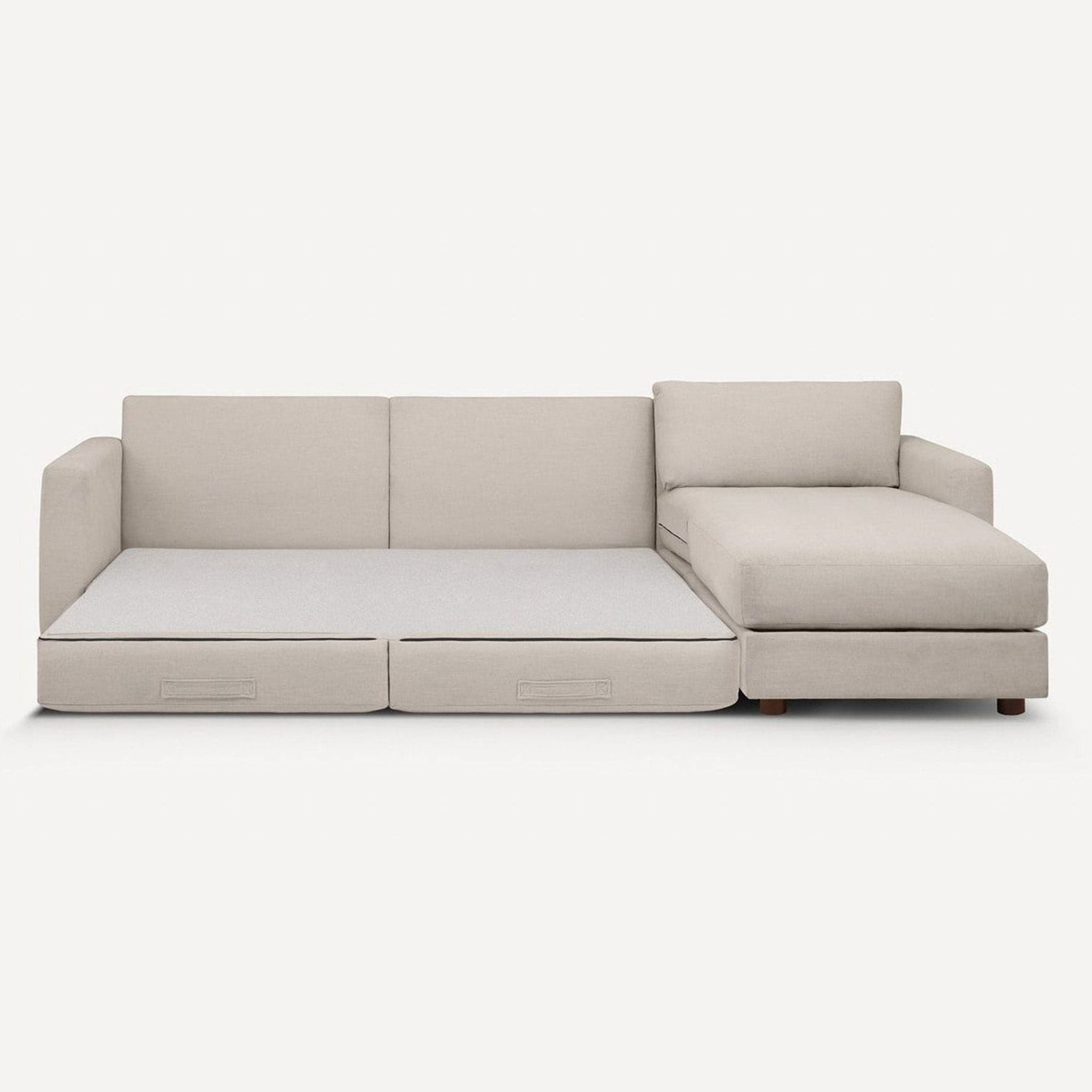 Burrow Span Sleeper Sofa with Storage Chaise in Georgia Clay and Walnut - Thumbnail 2