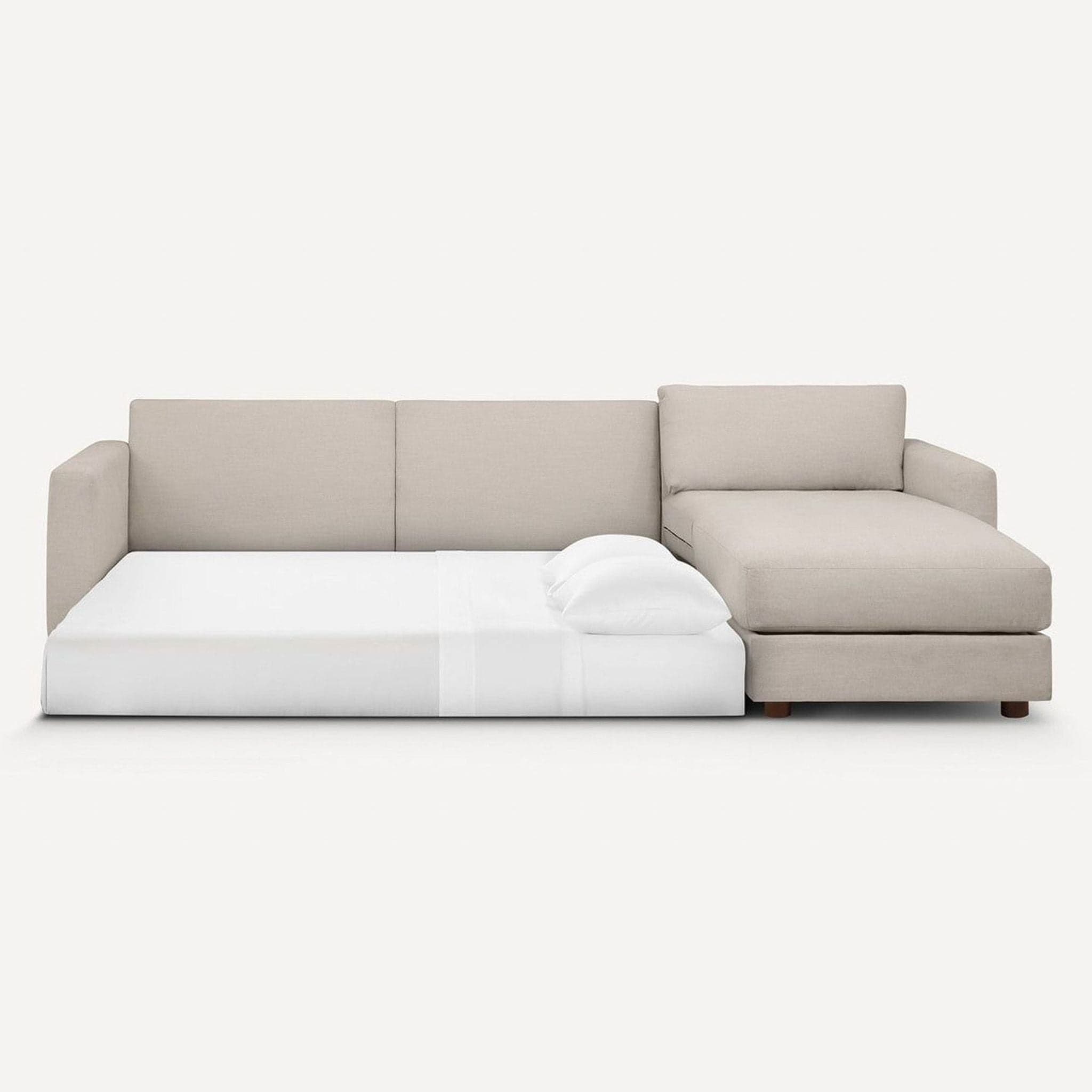 Burrow Span Sleeper Sofa with Storage Chaise in Georgia Clay and Walnut - Thumbnail 3