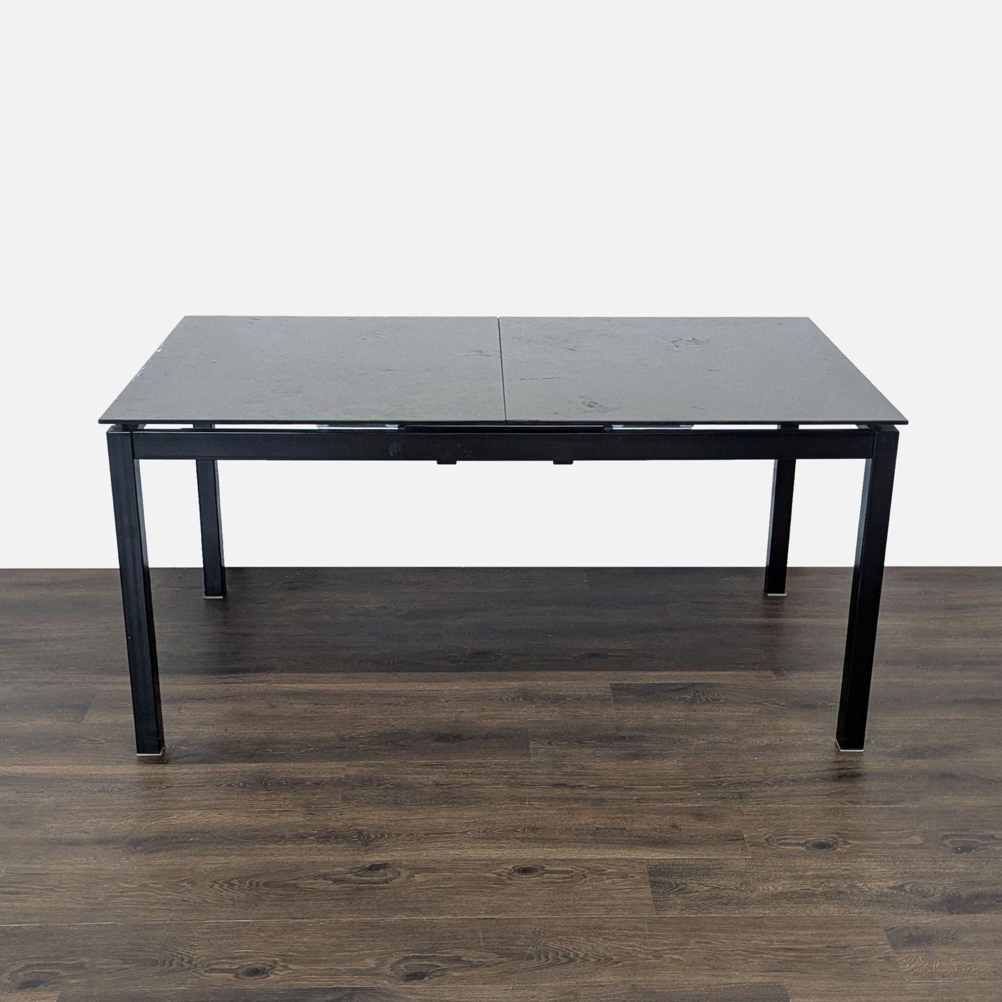 Modern Euro Style Eldora Black Glass Extension Dining Table with 6 Zuri Chairs - Thumbnail 6