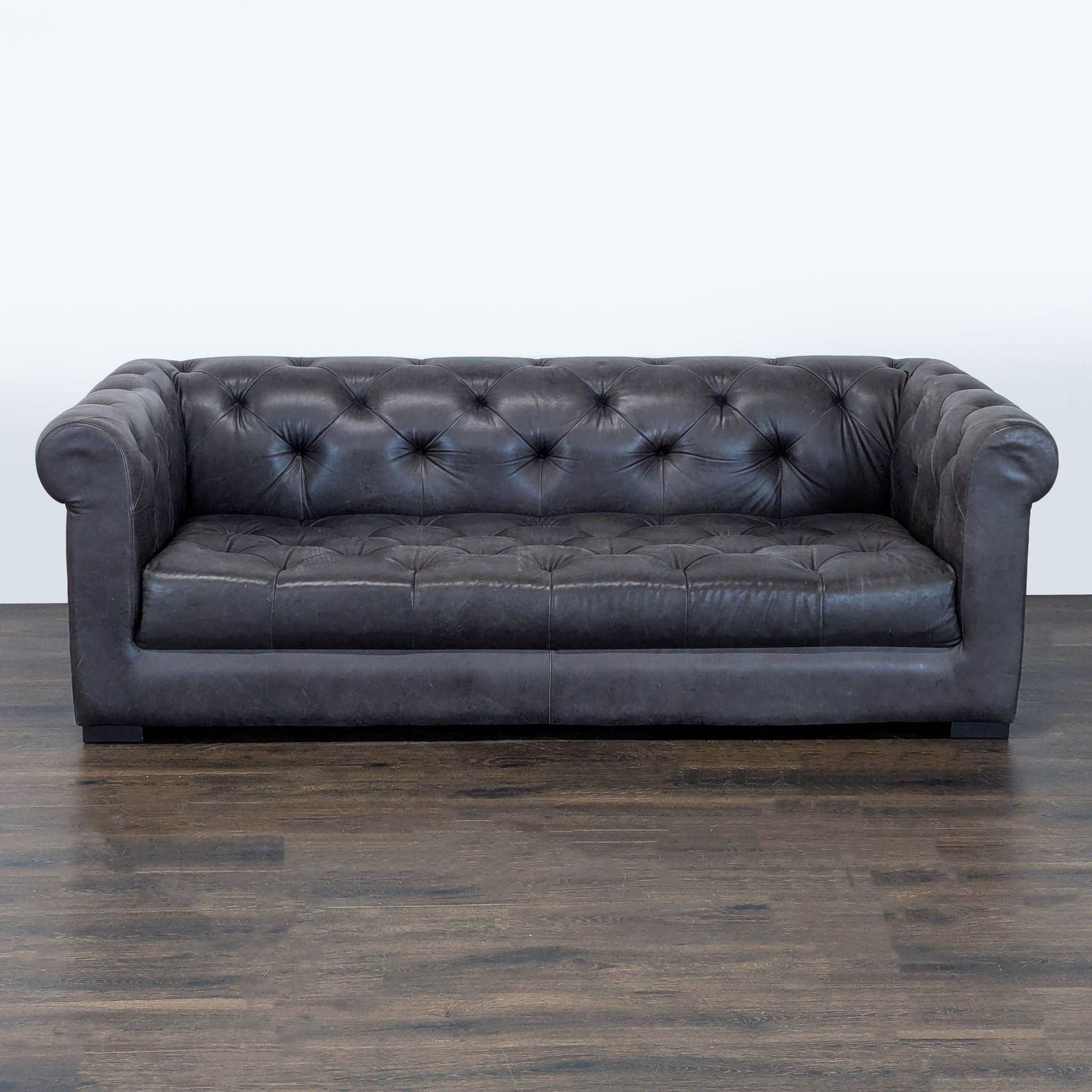 Restoration Hardware Chesterfield 3-Seat Tufted Leather Sofa - Image 1