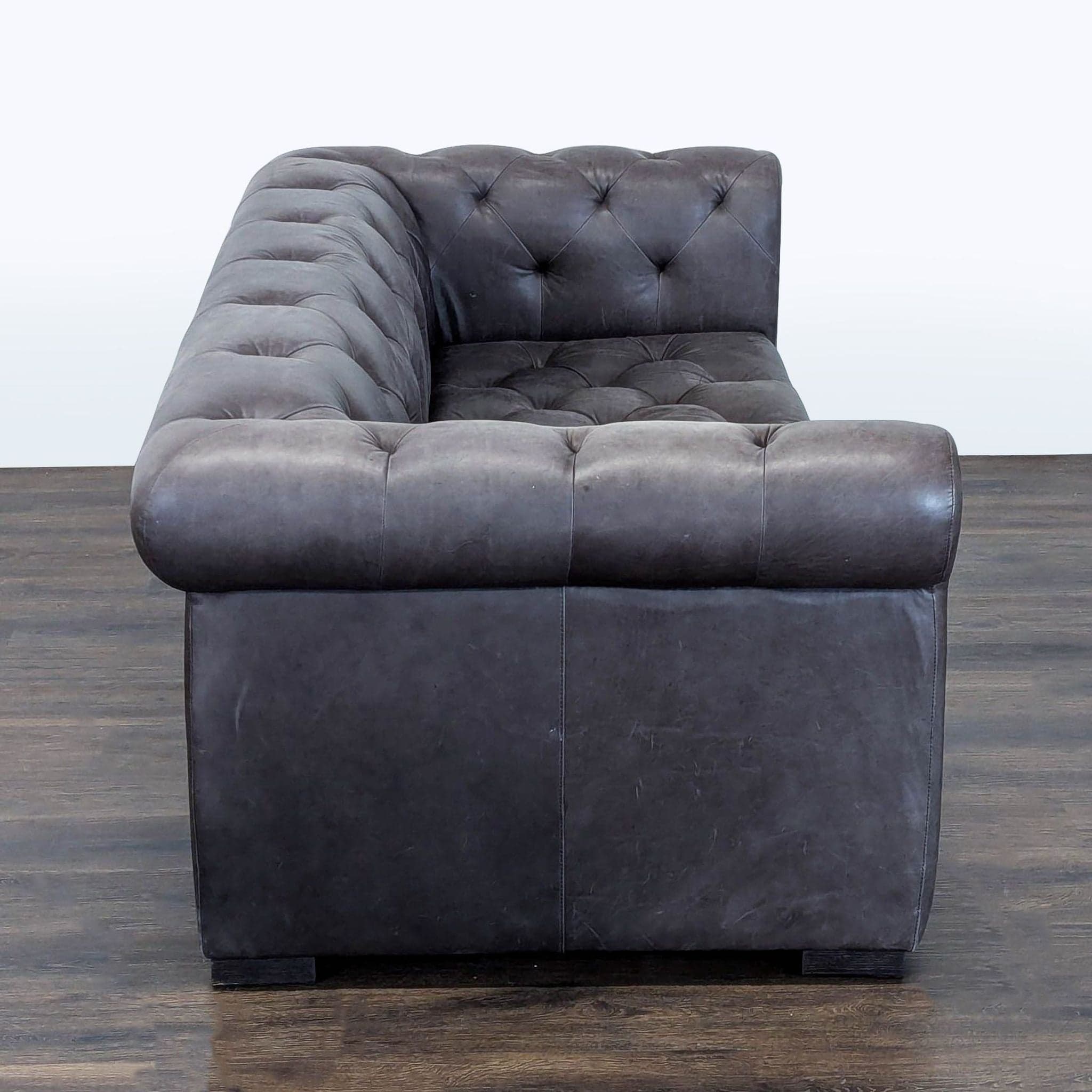 Restoration Hardware Chesterfield 3-Seat Tufted Leather Sofa - Thumbnail 2
