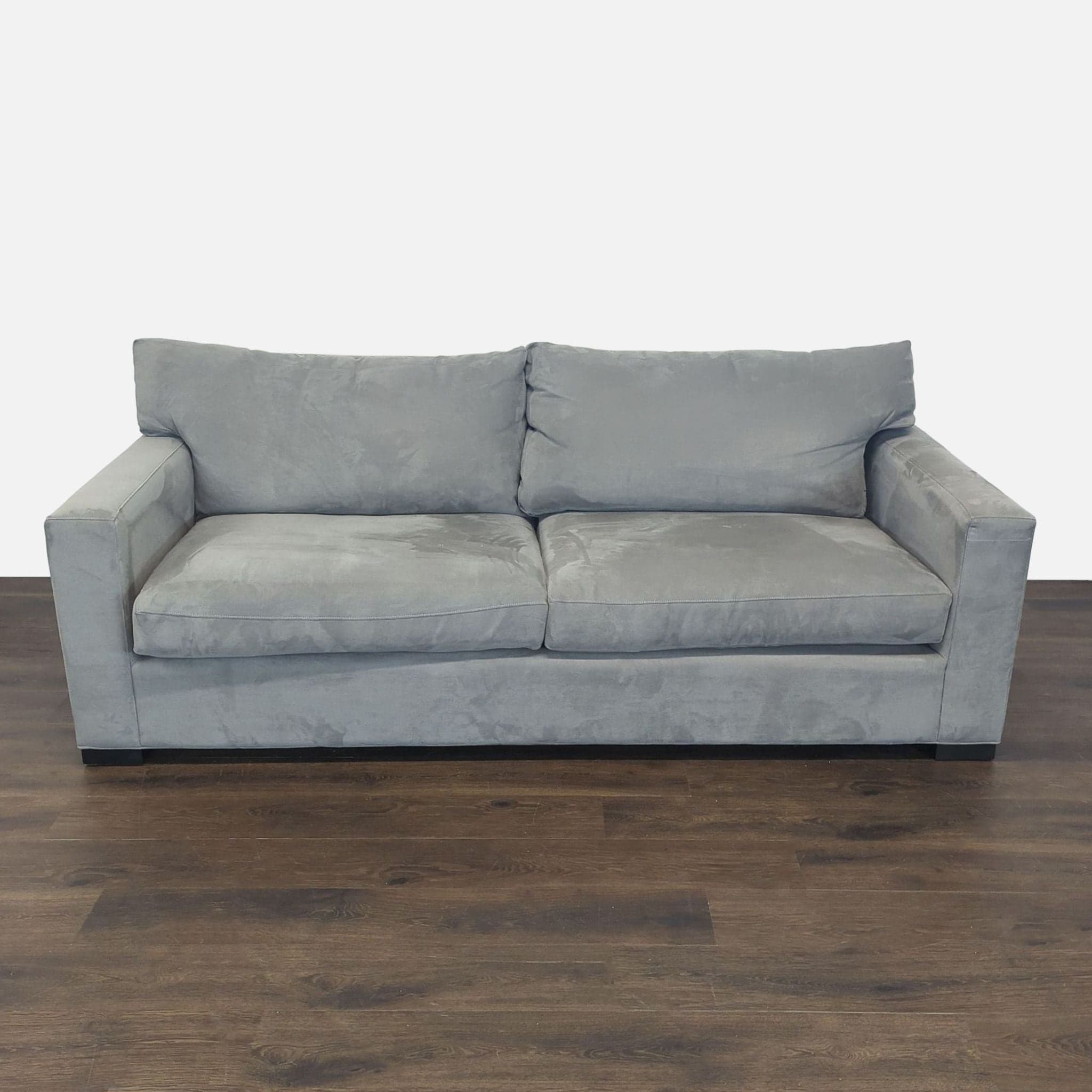Crate and Barrel 3-Seat Modern Gray Sofa - Image 1