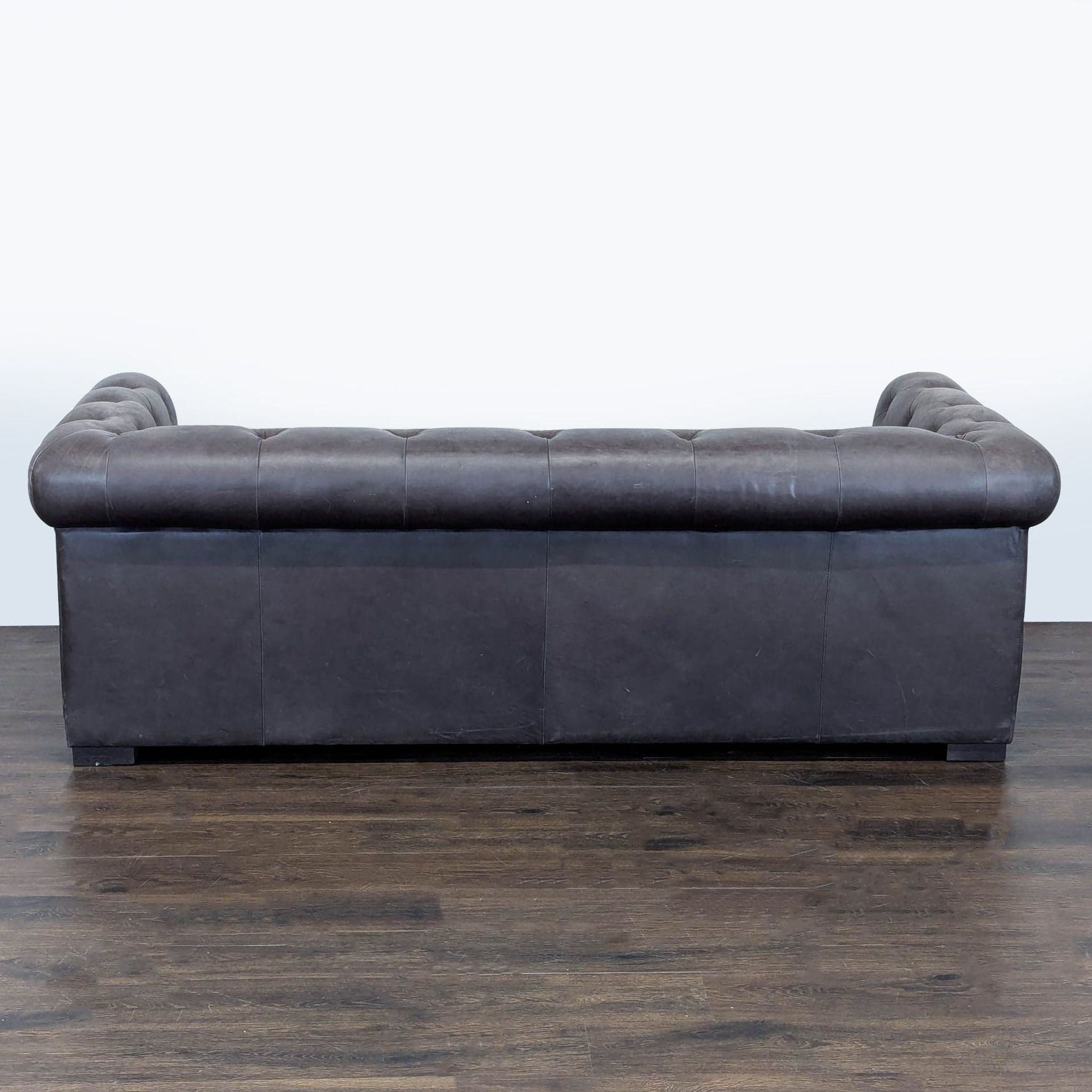 Restoration Hardware Chesterfield 3-Seat Tufted Leather Sofa - Thumbnail 4