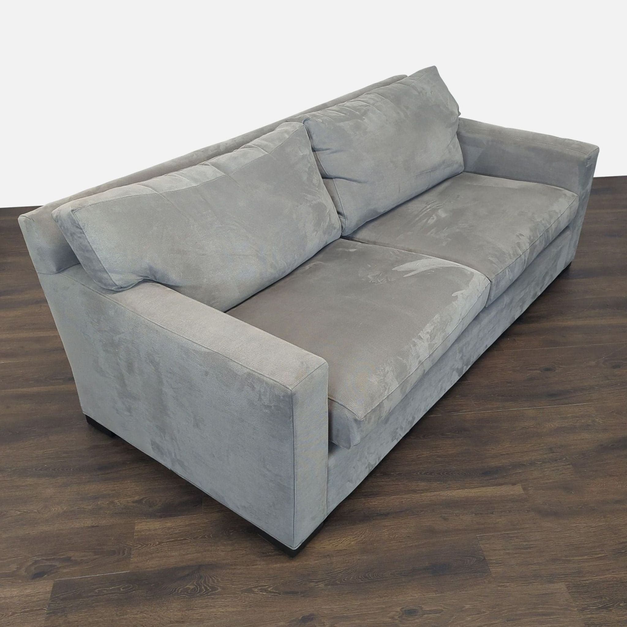 Crate and Barrel 3-Seat Modern Gray Sofa - Thumbnail 2