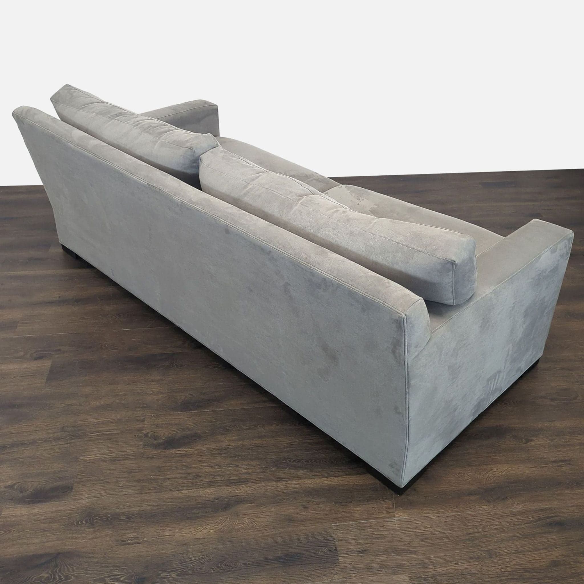 Crate and Barrel 3-Seat Modern Gray Sofa - Thumbnail 3